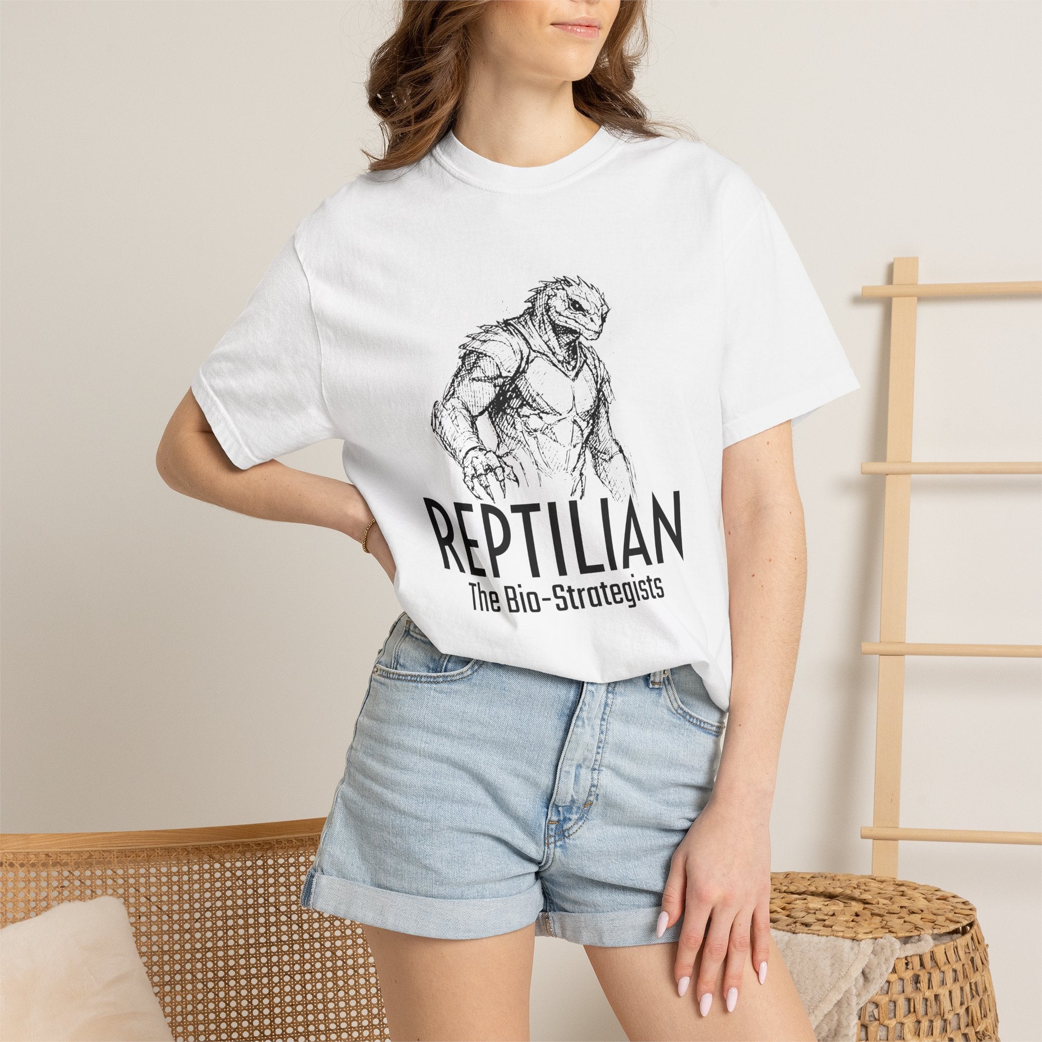 Alien Reptilian Graphic T-Shirt — "The Bio-Strategists" Illustrated Tee