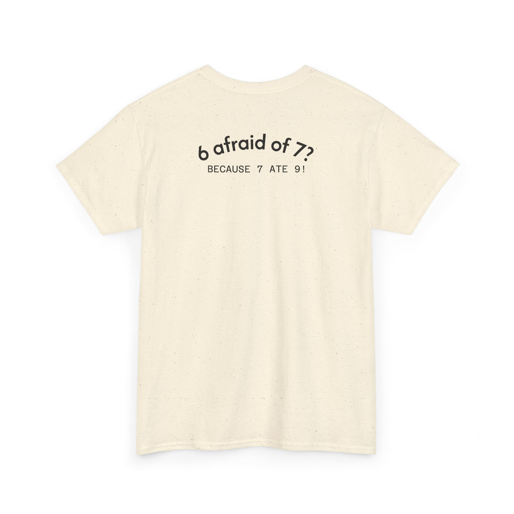 Why is 6 Afraid of 7? "Because 7 Ate 9" Funny Numbers Tee