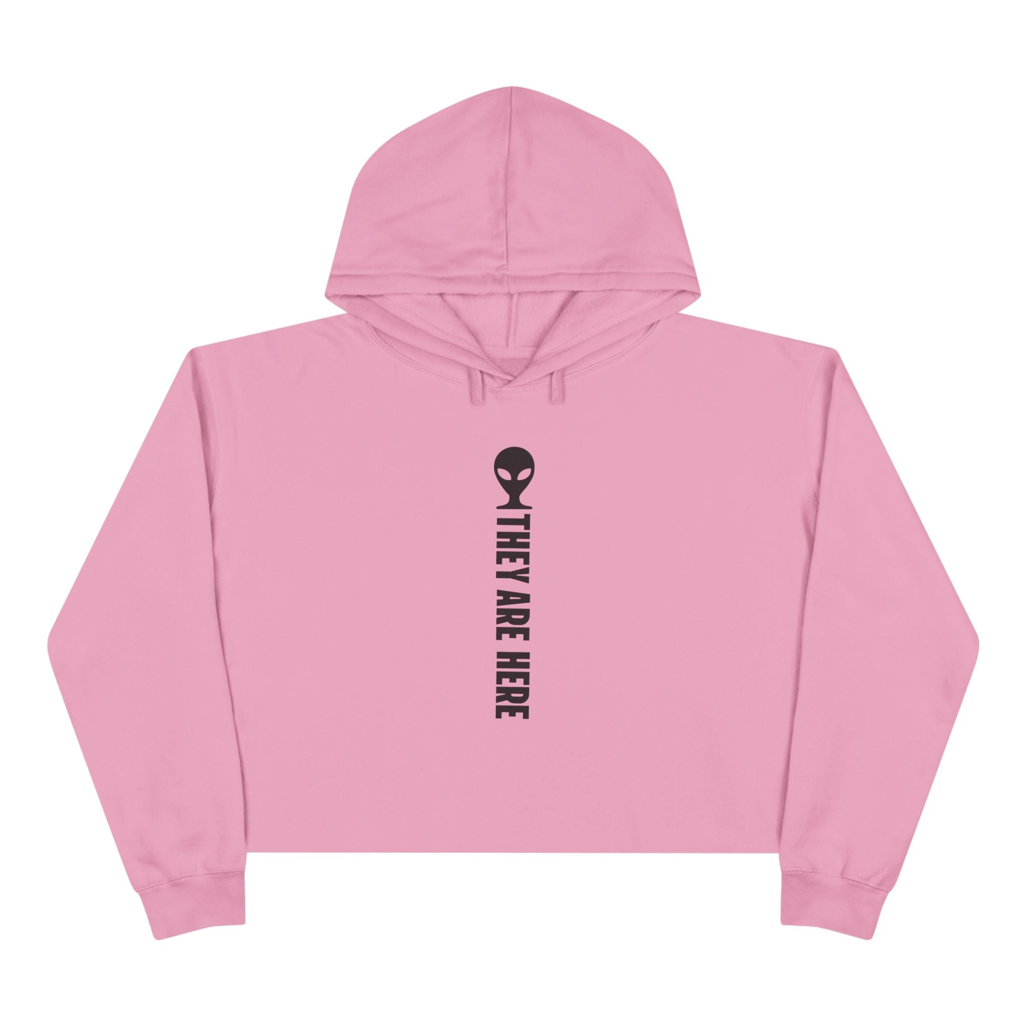 Alien Crop Hoodie - "They Are Here" Cropped Sweatshirt