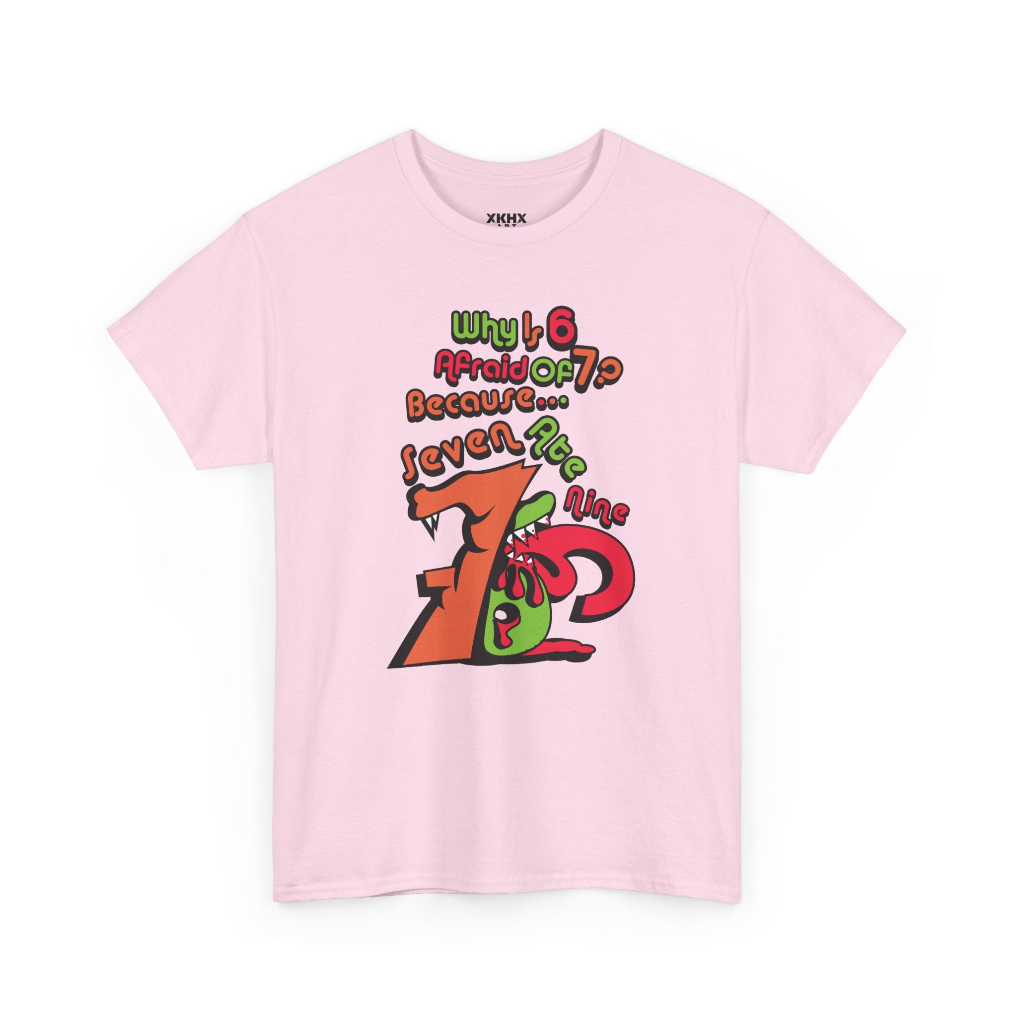 Why is 6 Afraid of 7? "Because 7 Ate 9" Funny Numbers Tee