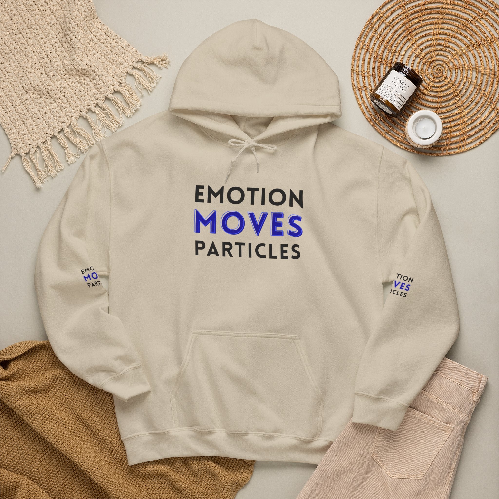 Emotion Moves Particles Hoodie — Inspirational Graphic Pullover