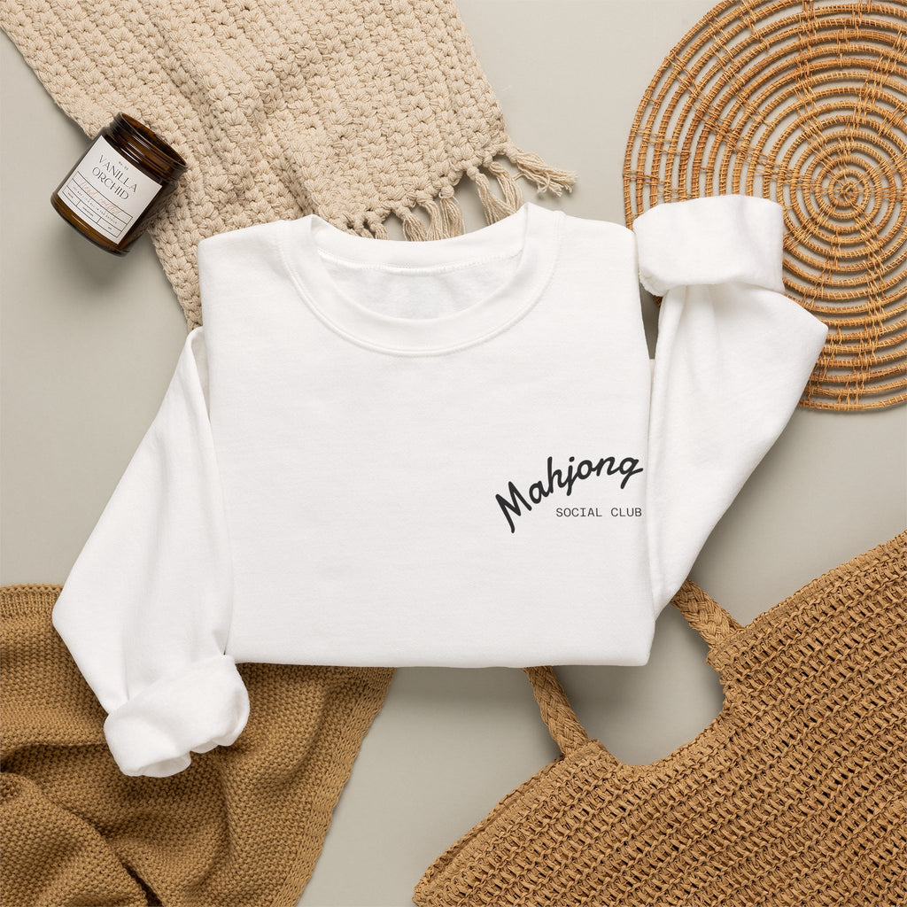 Mahjong Social Club Sweatshirt | tile-inspired, jade green pastel