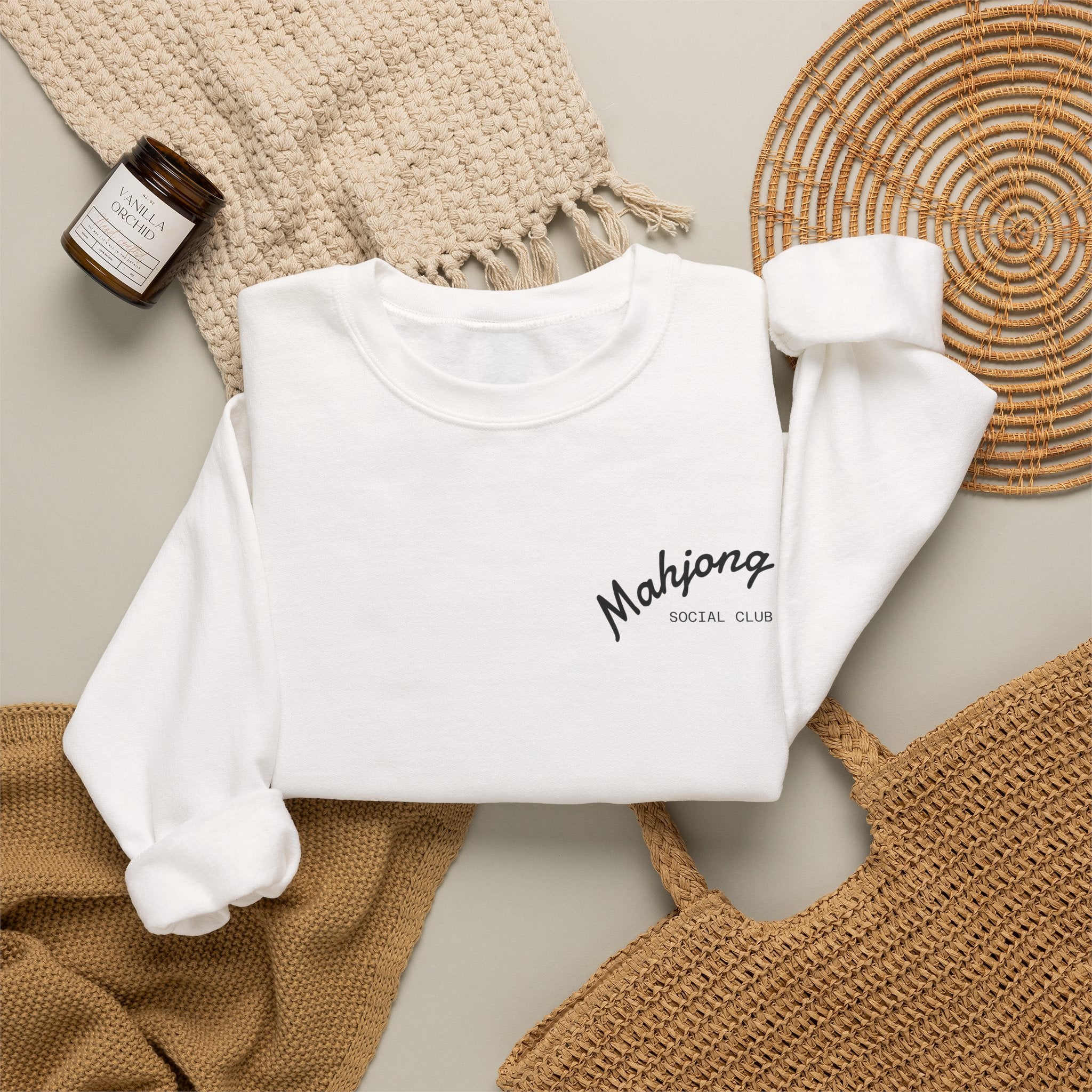 Mahjong Social Club Sweatshirt | tile-inspired, jade green pastel
