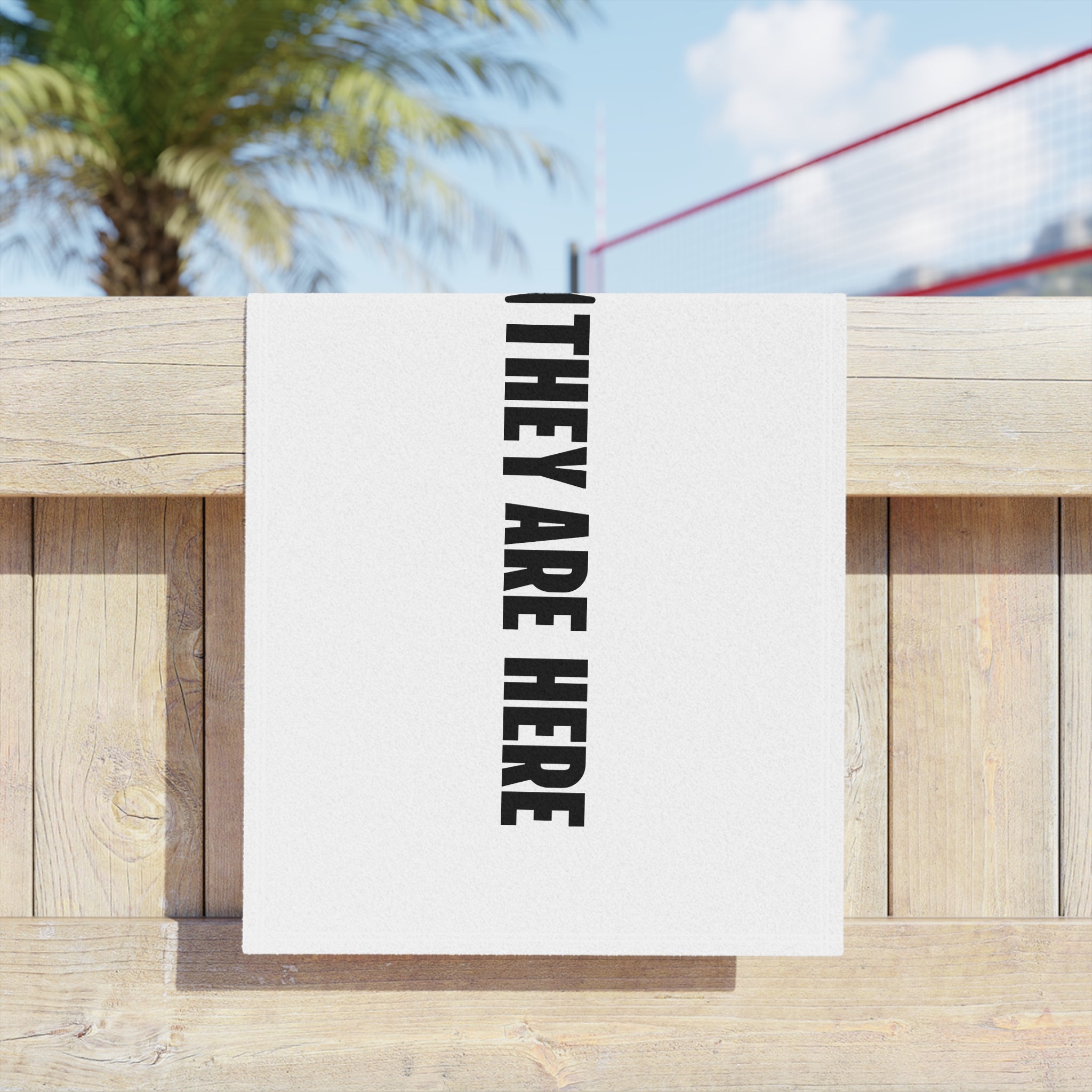 Alien Beach Towel — "They Are Here" Graphic Beach Towel