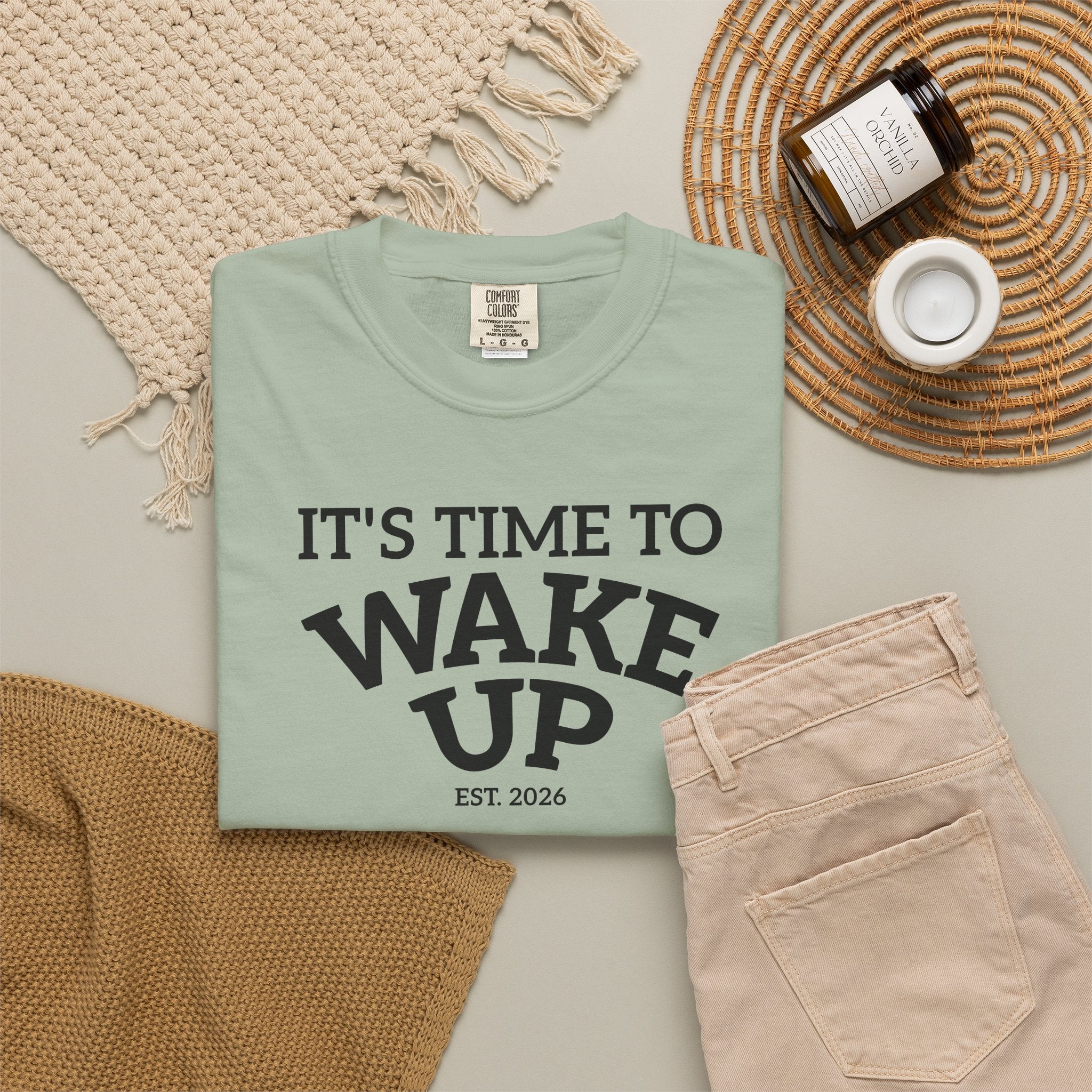 Wake Up Graphic T-Shirt — "It's Time to Wake Up" Casual Tee