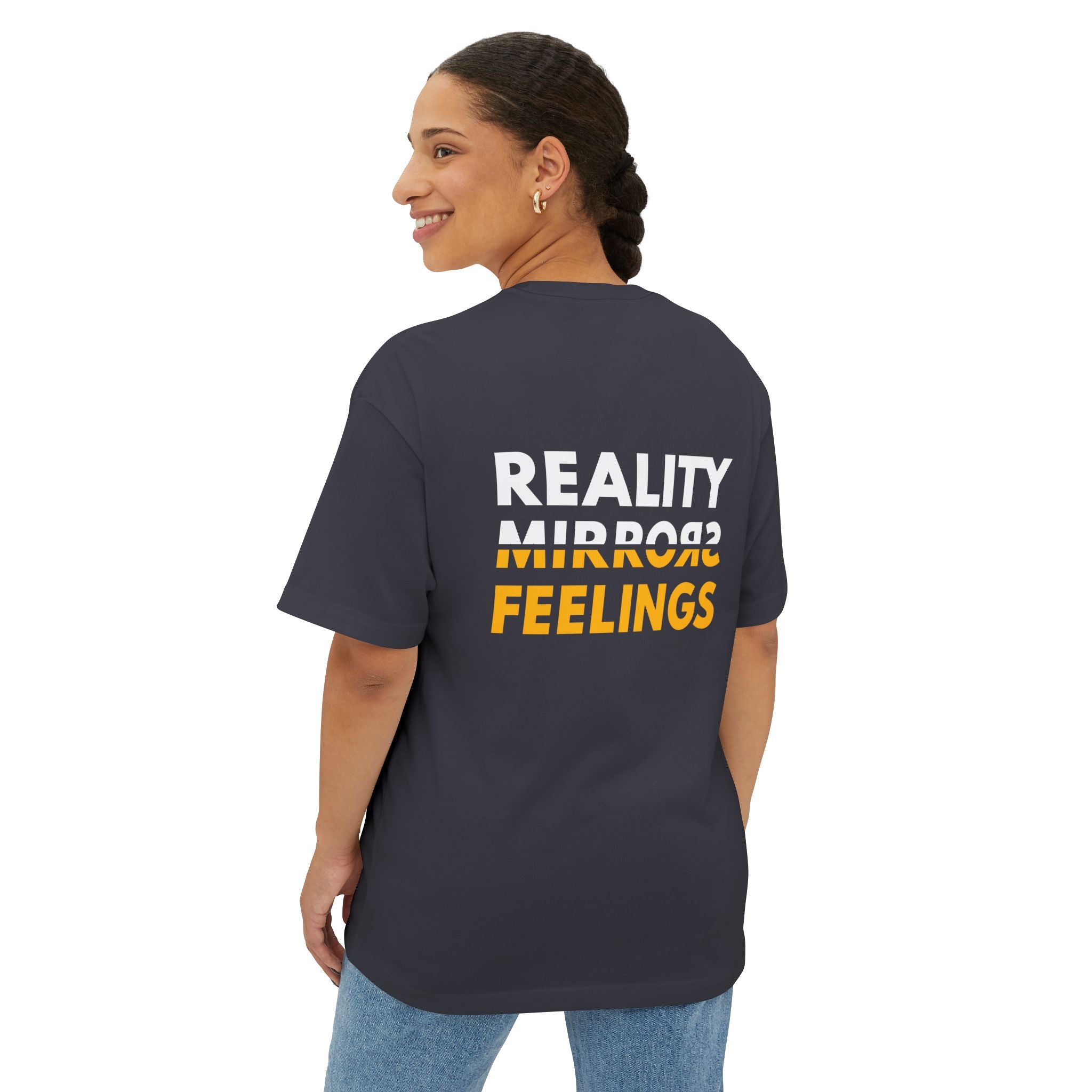 Reality Dark Tee — Reality Mirrors Feelings Minimalist Motivational Graphic T-Shirt