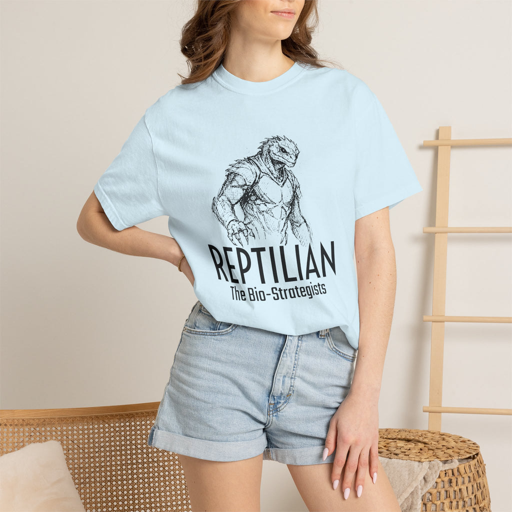 Alien Reptilian Graphic T-Shirt — "The Bio-Strategists" Illustrated Tee