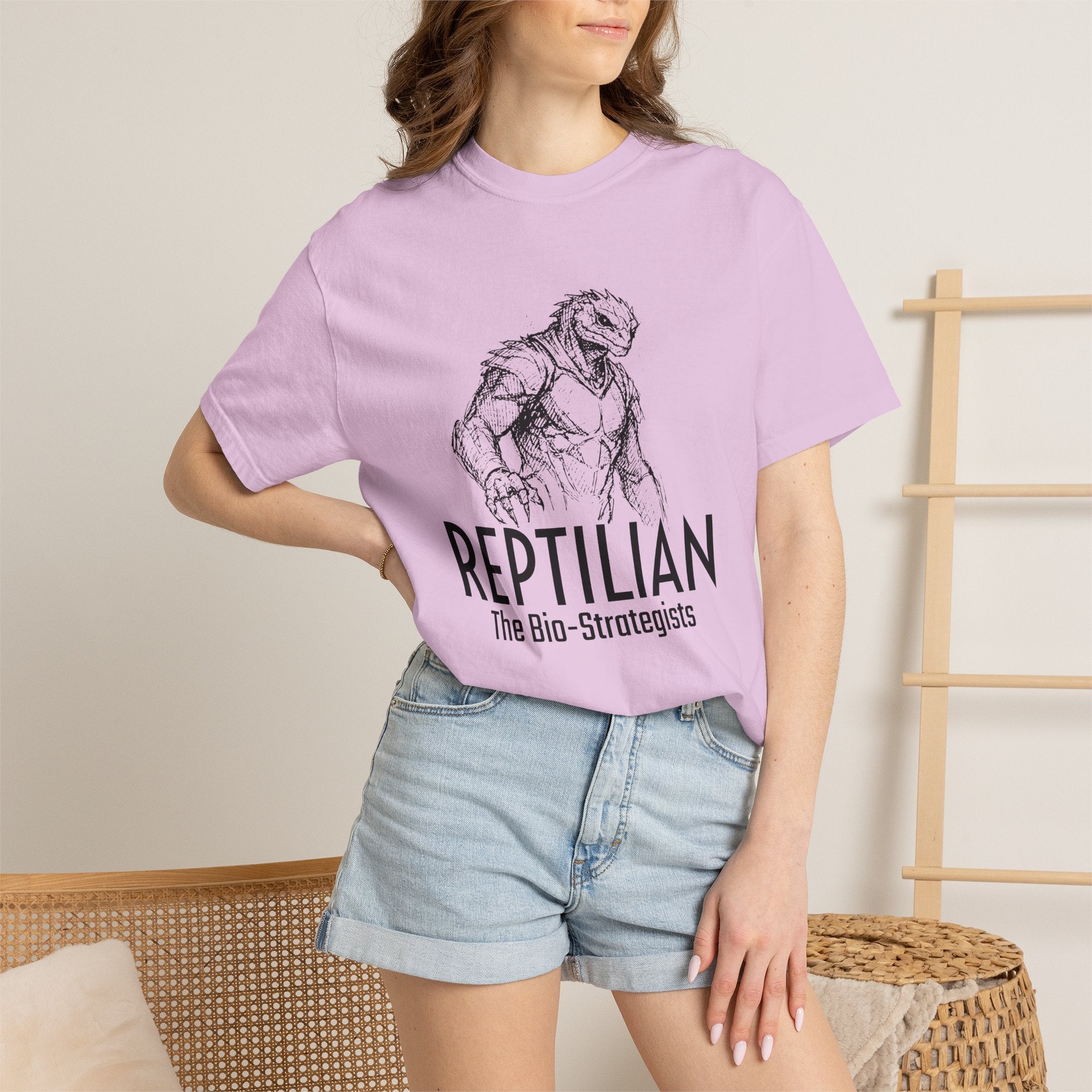 Alien Reptilian Graphic T-Shirt — "The Bio-Strategists" Illustrated Tee