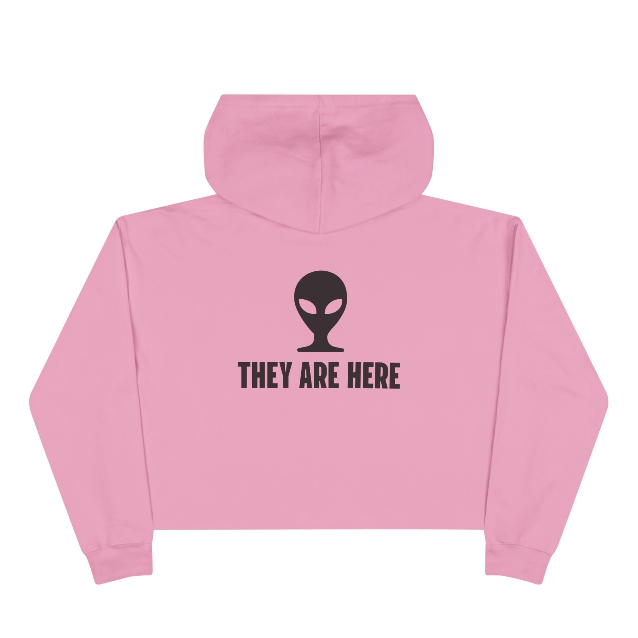 Alien Crop Hoodie - "They Are Here" Cropped Sweatshirt