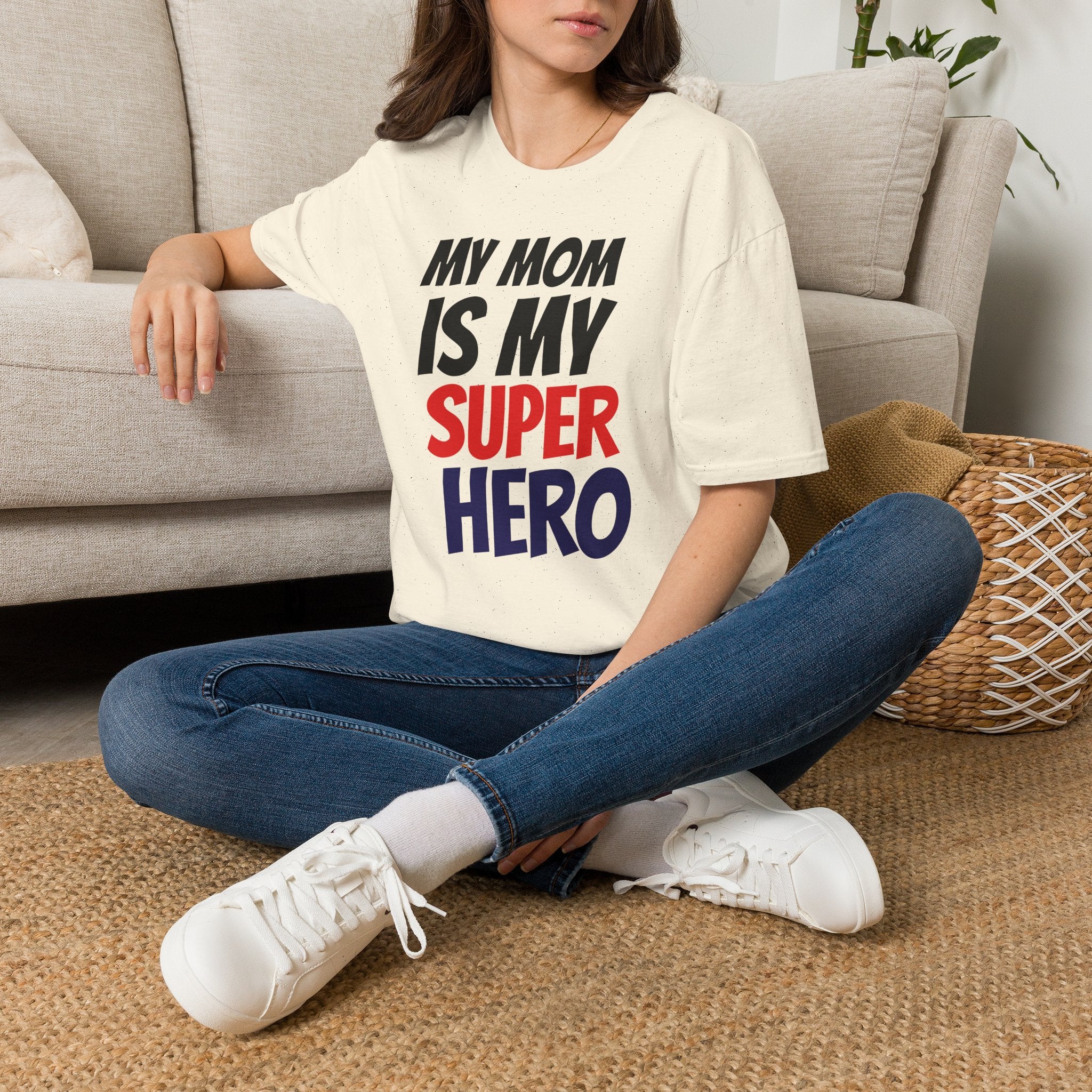 Superhero Mom T-Shirt — "My Mom Is My Superhero" Positive Message Tee