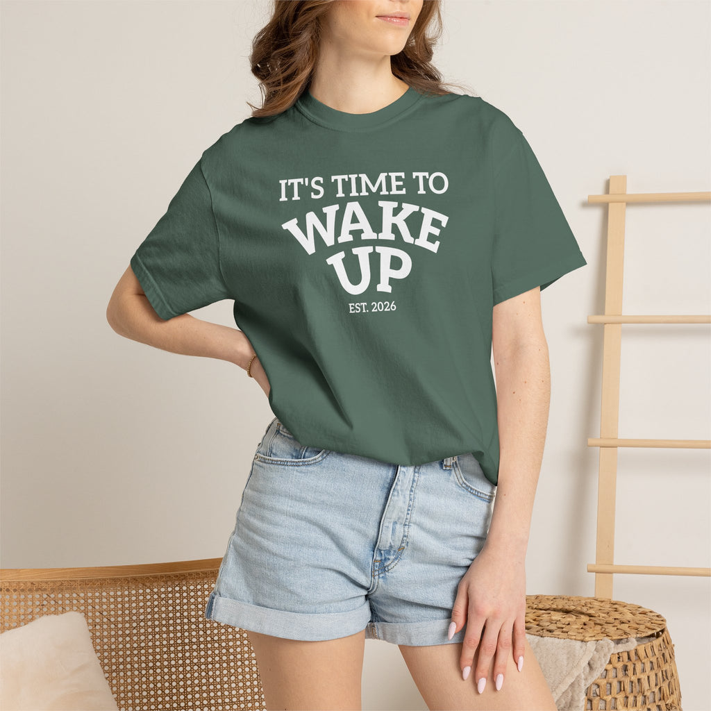 Wake Up Graphic T-Shirt — "It's Time to Wake Up" Casual Tee dark