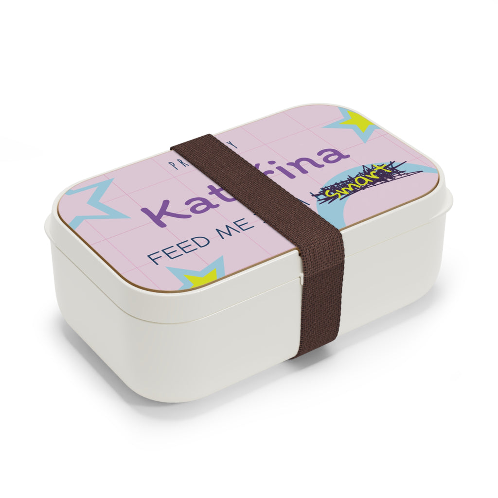 Personalized Bento Lunch Box — "Property of [Name] Feed Me I Am Hungry/Smart" Design