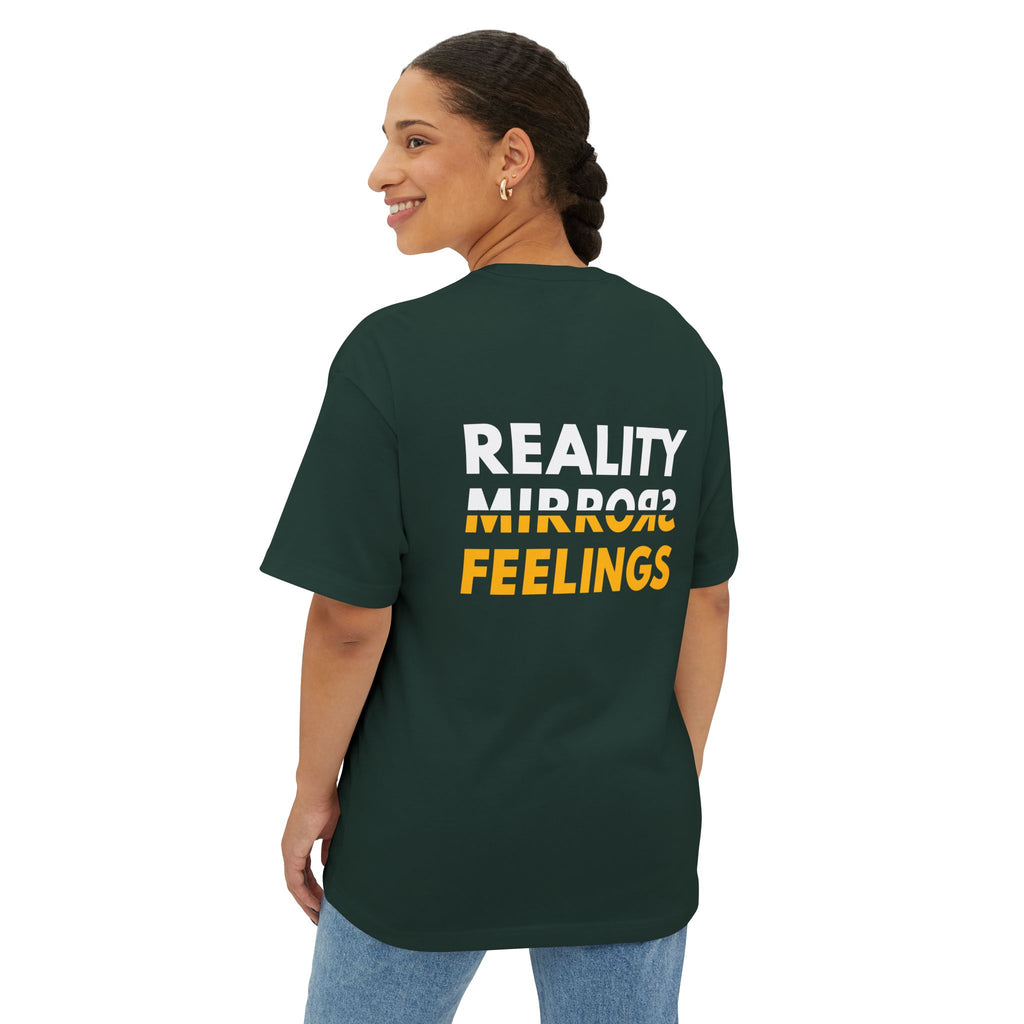 Reality Dark Tee — Reality Mirrors Feelings Minimalist Motivational Graphic T-Shirt