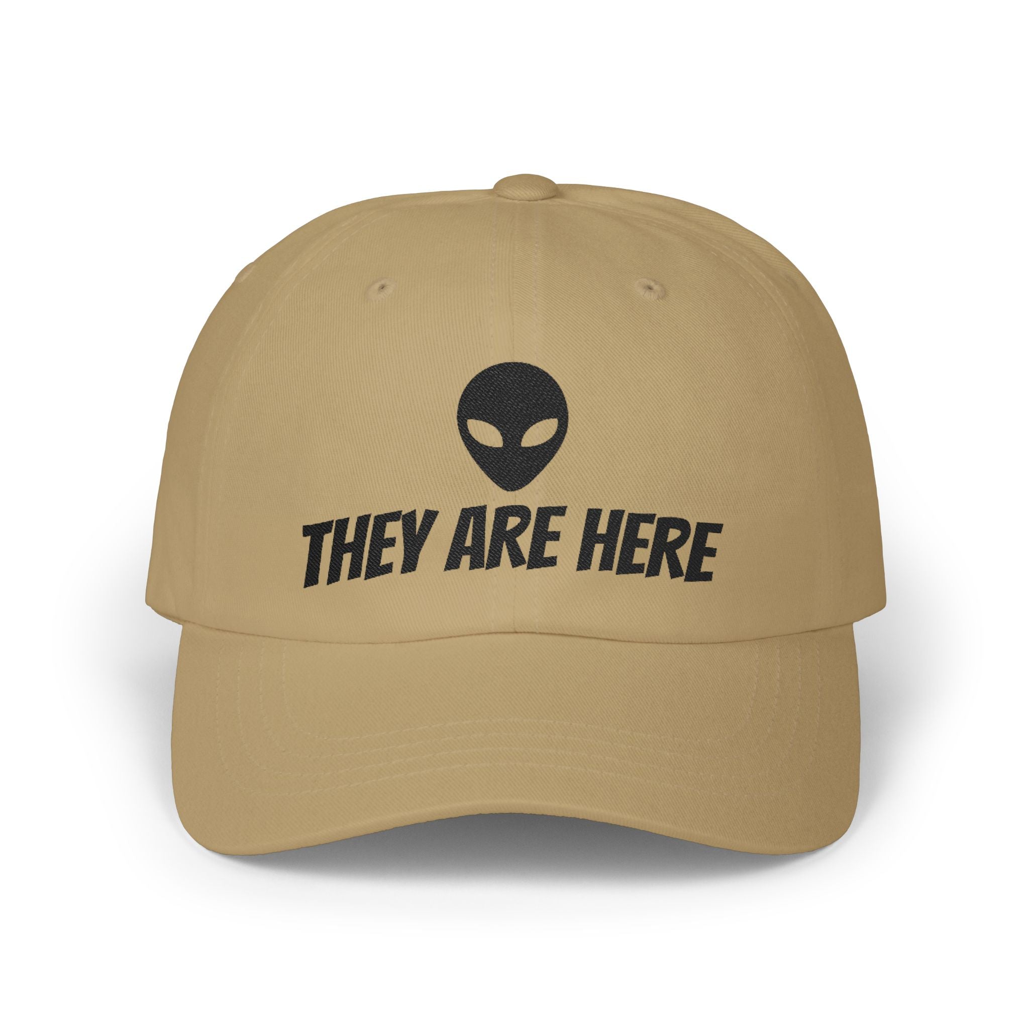 Alien "They Are Here" Dad Cap - Embroidered Baseball Hat light