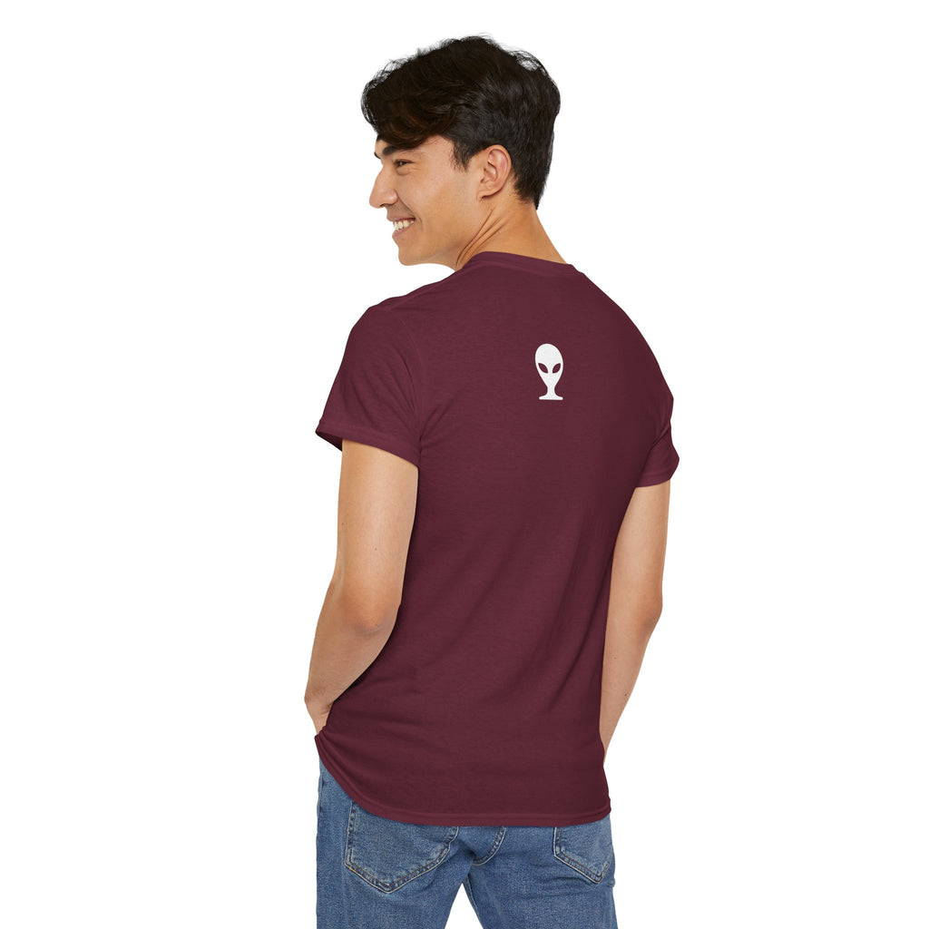 Alien Tee — Minimal "They Are Real" Vertical Graphic T-Shirt dark