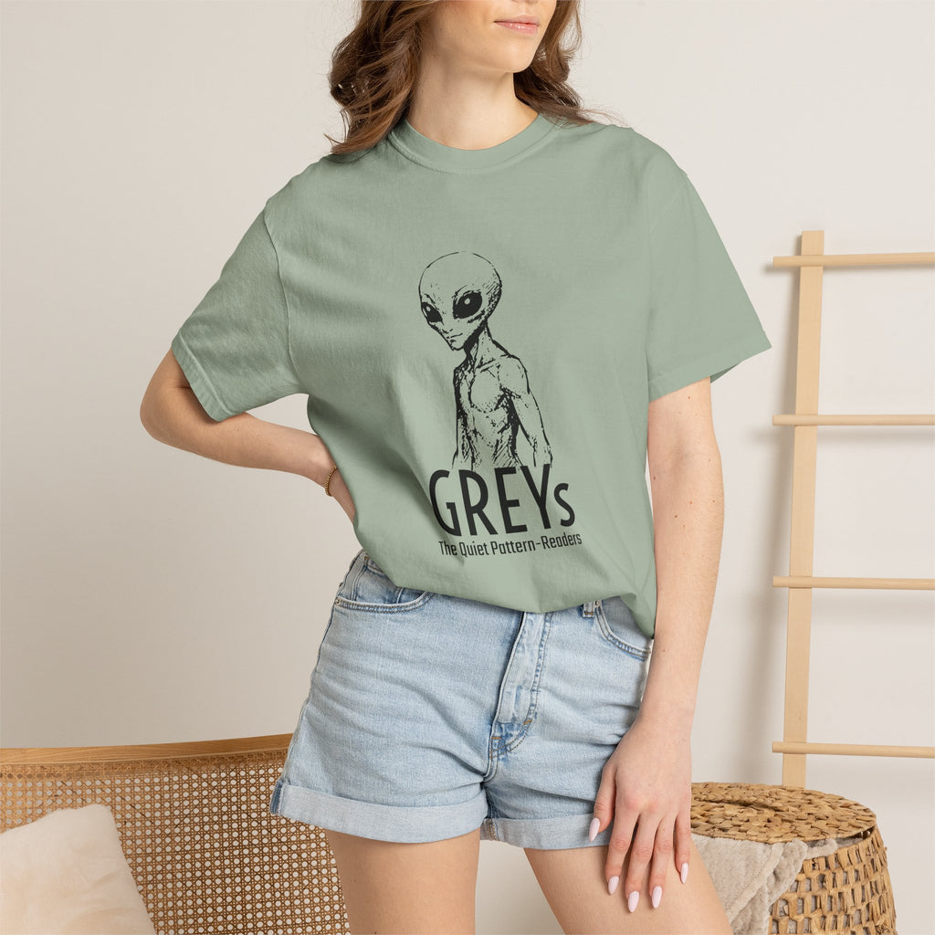 Alien Greys Graphic T-Shirt — "The Quiet Partners" Illustrated Tee