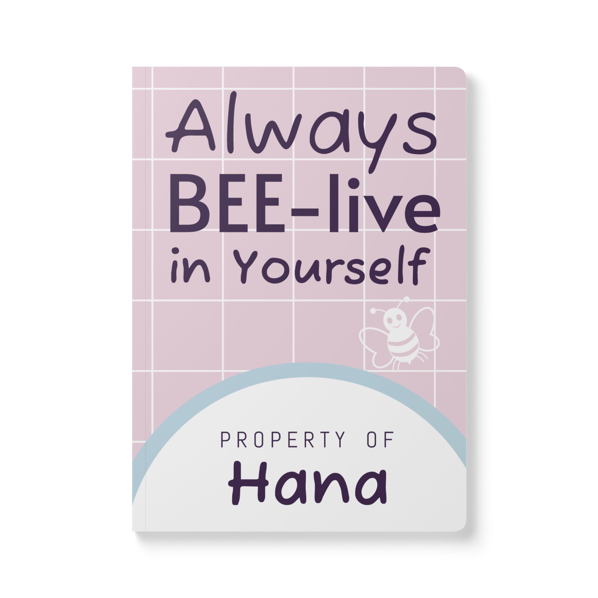 Personalized "Property of [Name]" Bee-lieve In Yourself Softcover Journal — Inspirational Notebook