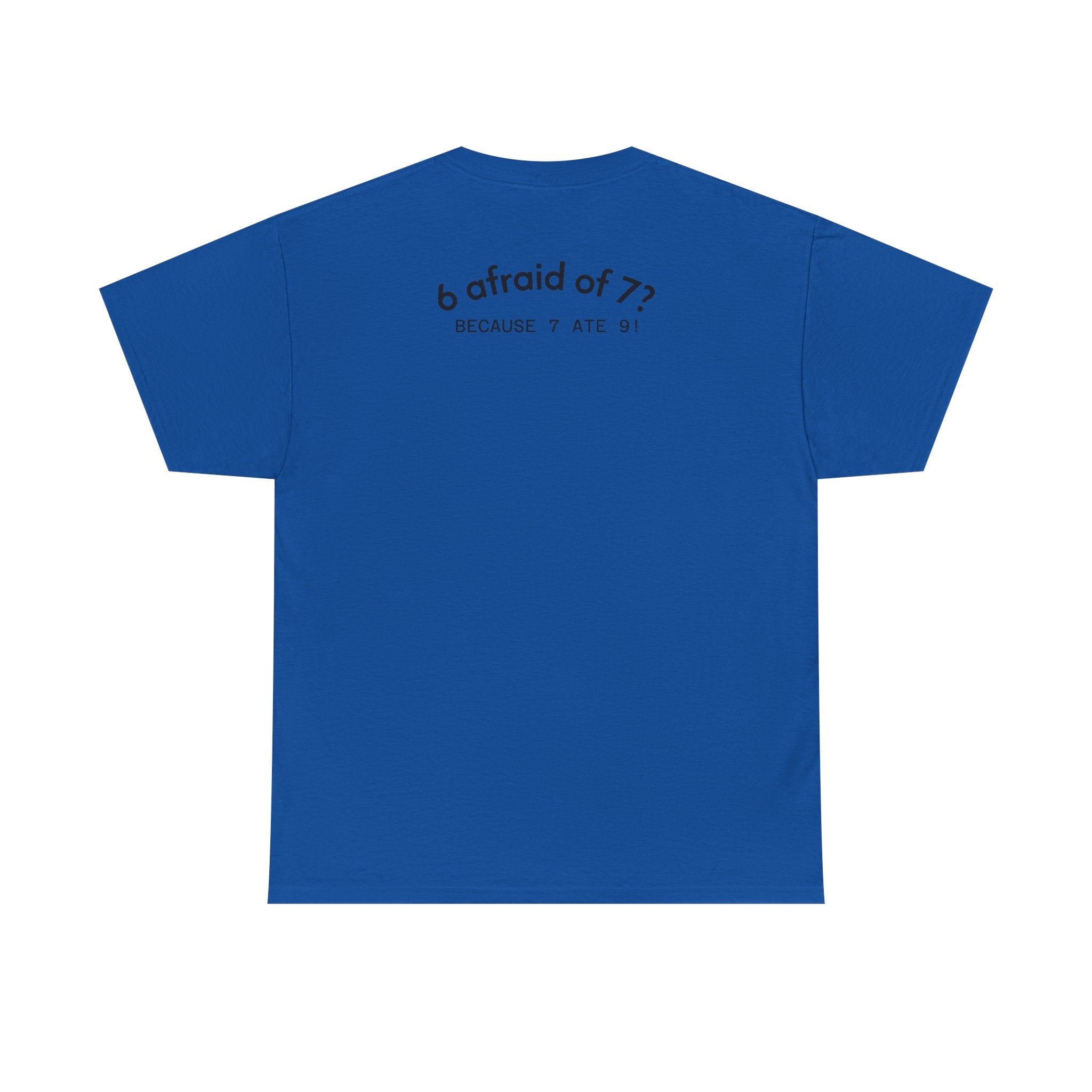 Why is 6 Afraid of 7? "Because 7 Ate 9" Funny Numbers Tee