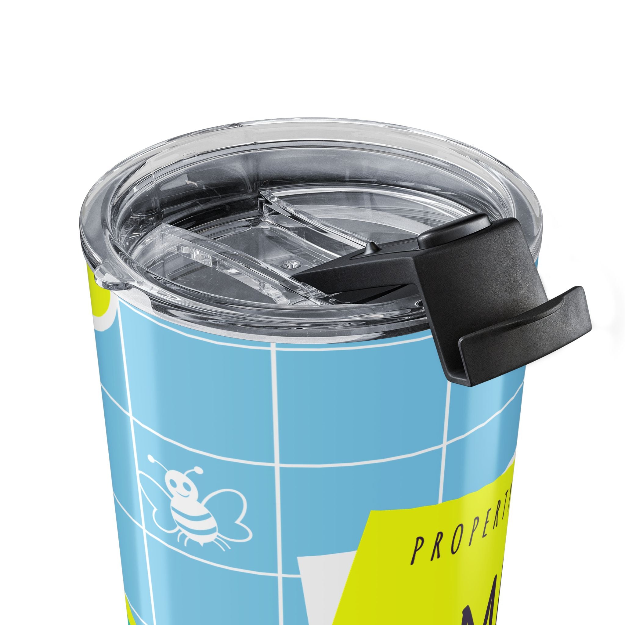 Personalized 'Property of [Name]' 20oz Tumbler — Retro Grid Back-to-School Travel Cup