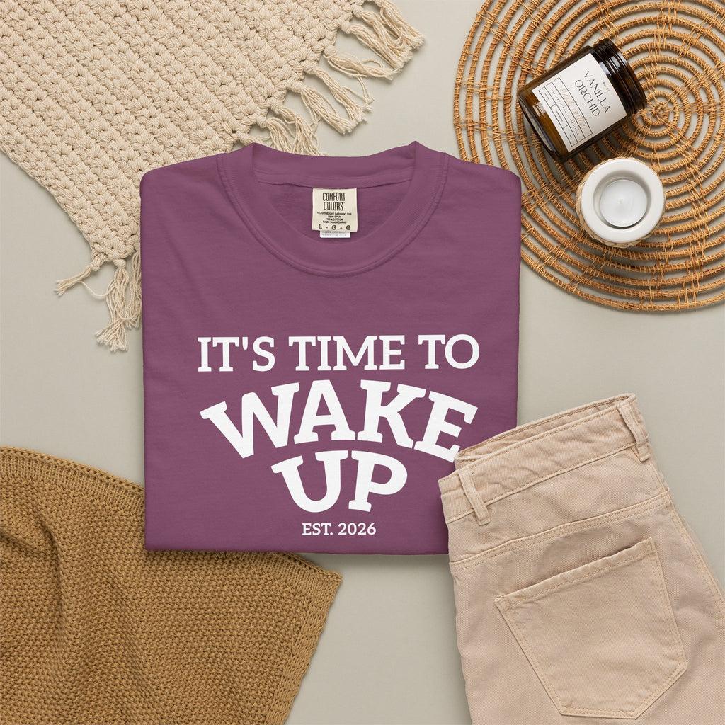 Wake Up Graphic T-Shirt — "It's Time to Wake Up" Casual Tee dark