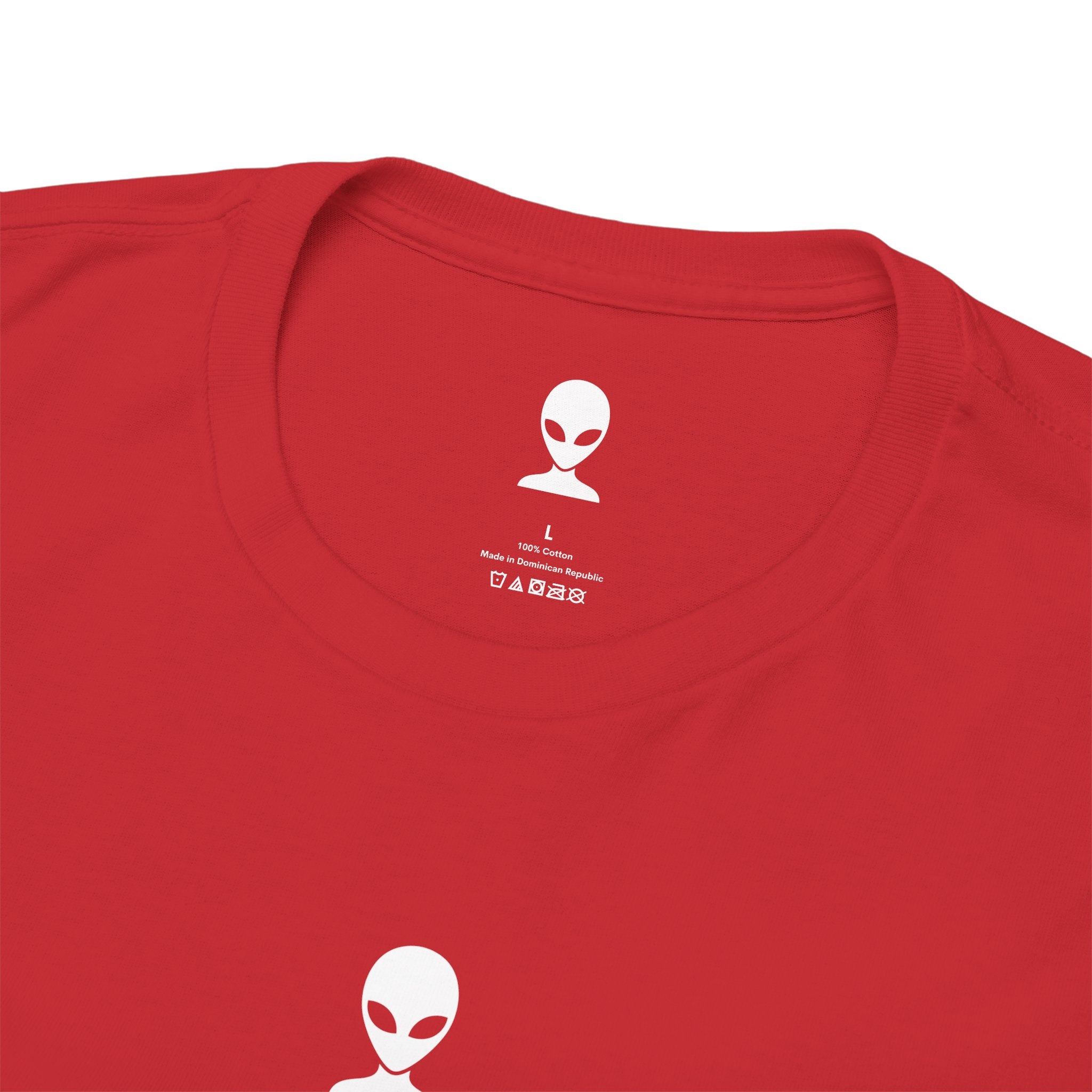 Alien Tee — Minimal "They Are Here" Vertical Graphic T-Shirt dark