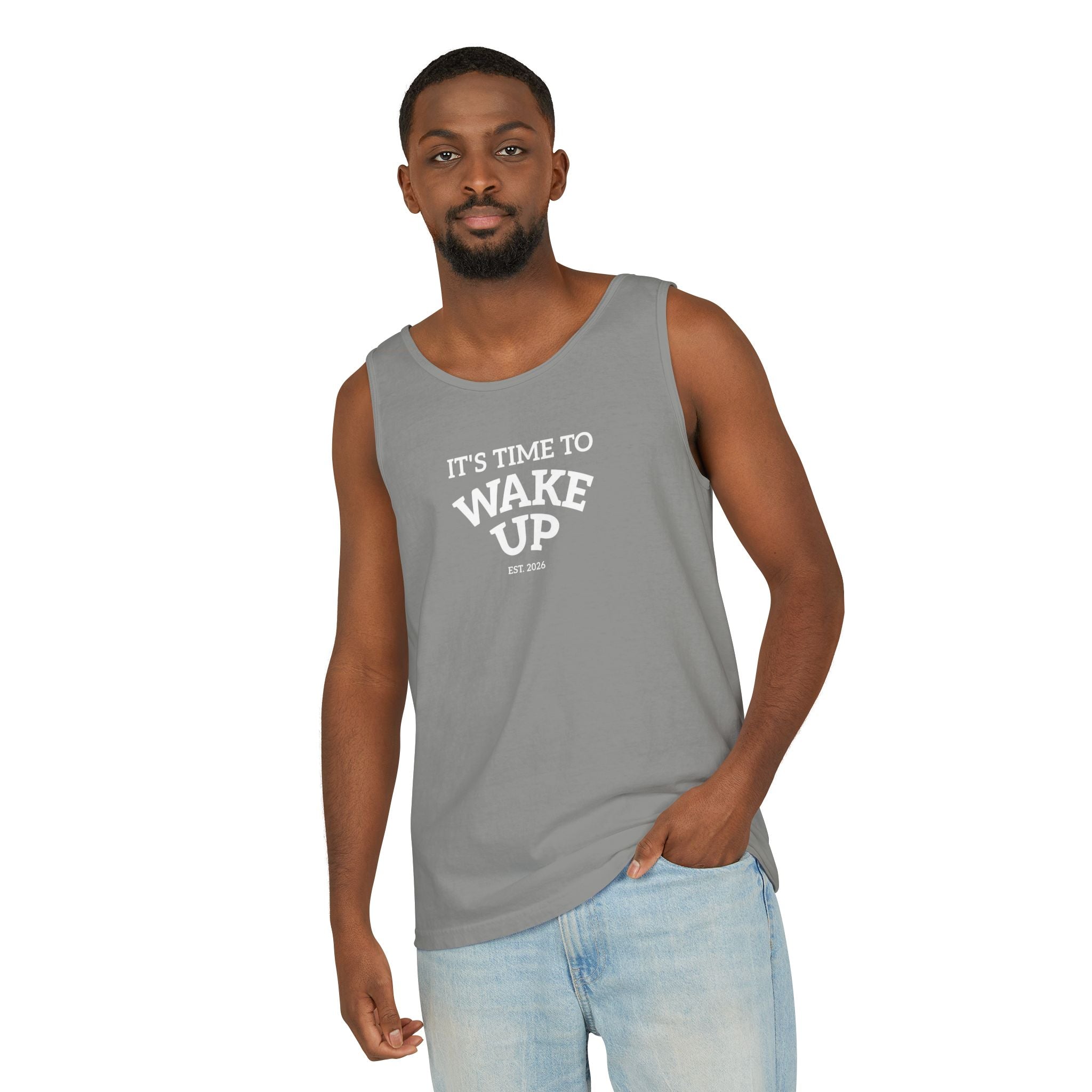 Wake Up Tank Top dark — Casual Graphic Tank