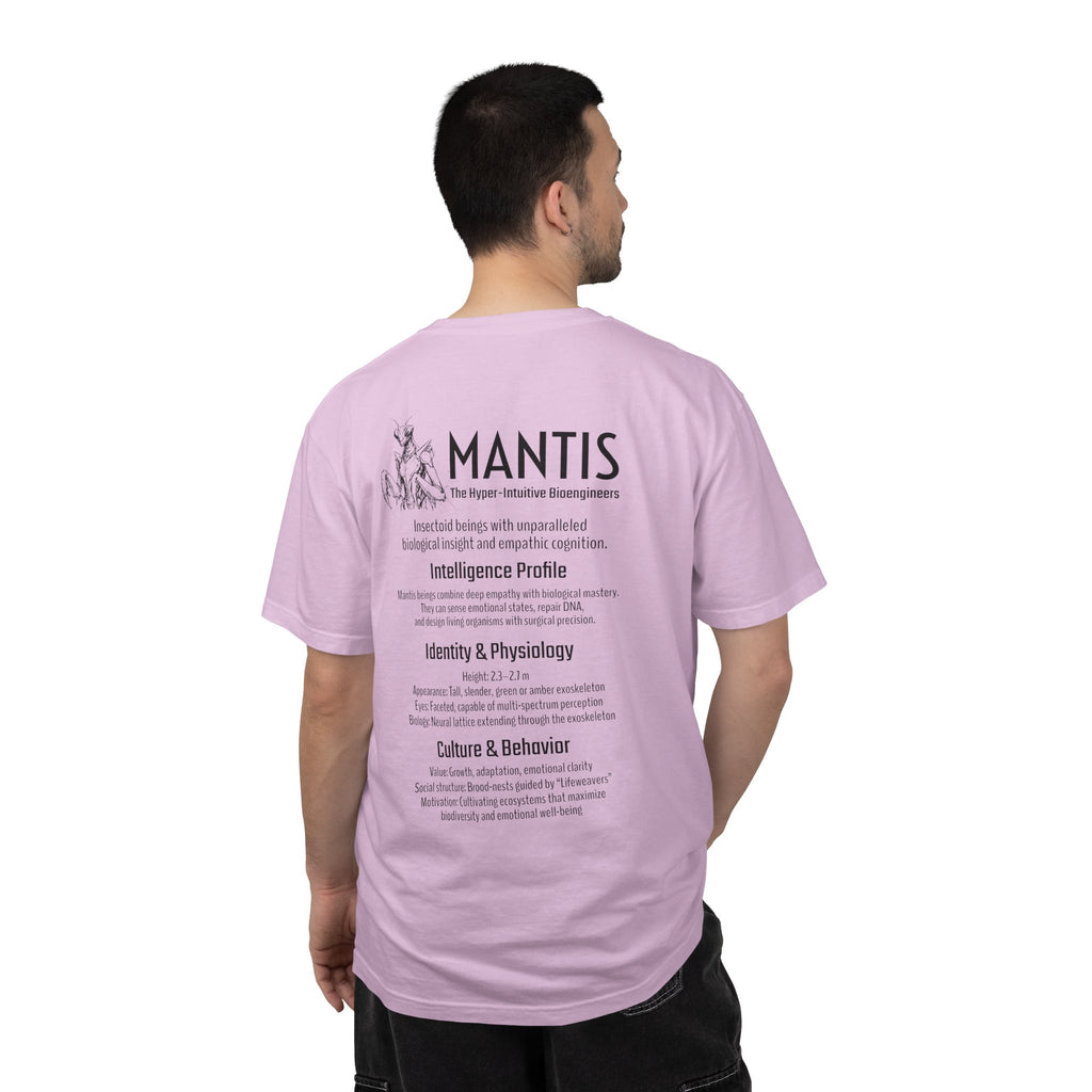 Alien Mantis Graphic T-Shirt — "The Hyper-Intuitive Bioengineers" Illustrated Tee