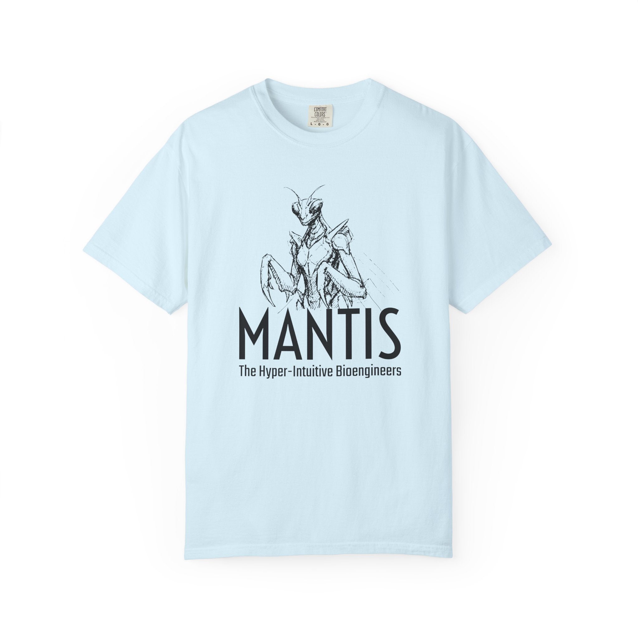 Alien Mantis Graphic T-Shirt — "The Hyper-Intuitive Bioengineers" Illustrated Tee