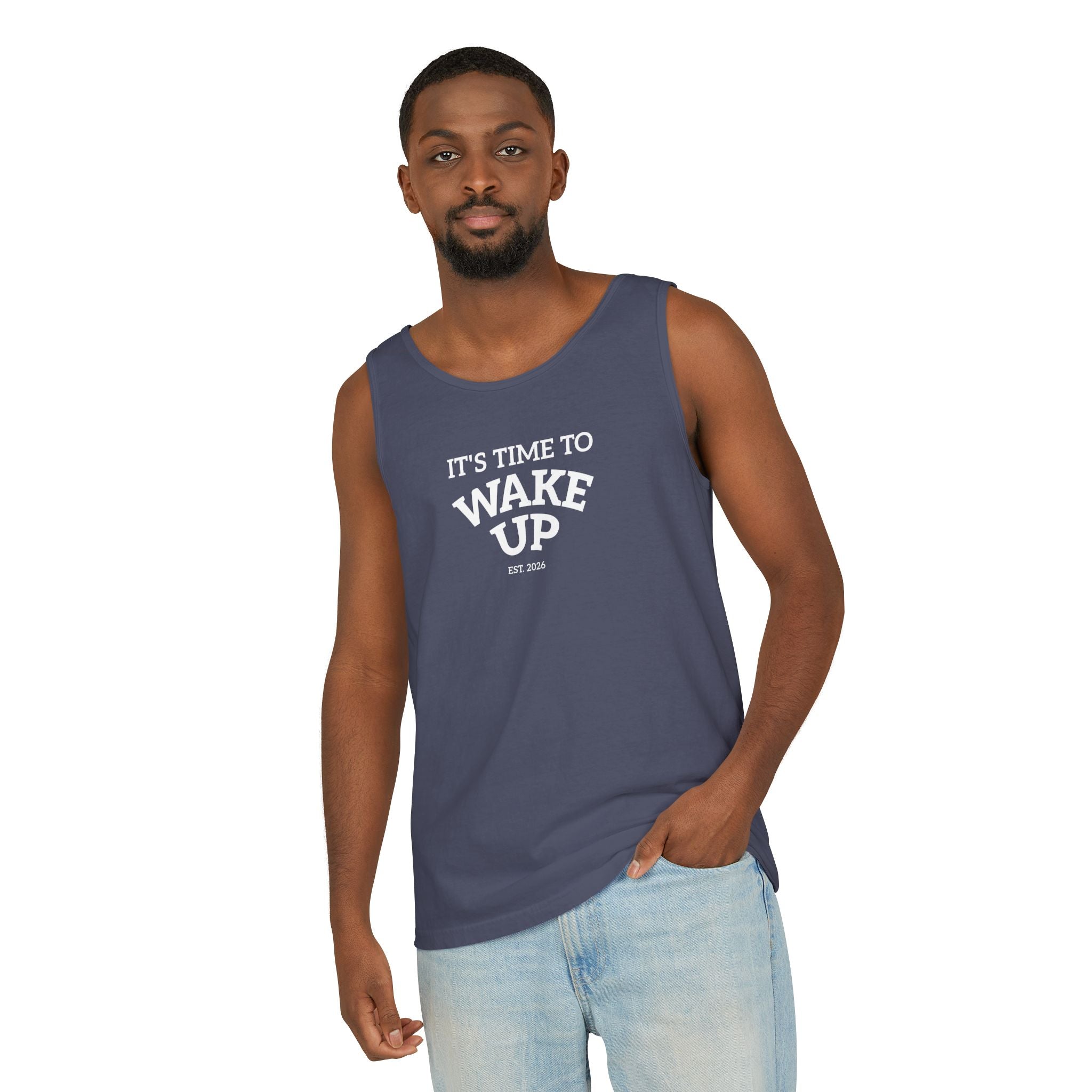 Wake Up Tank Top dark — Casual Graphic Tank