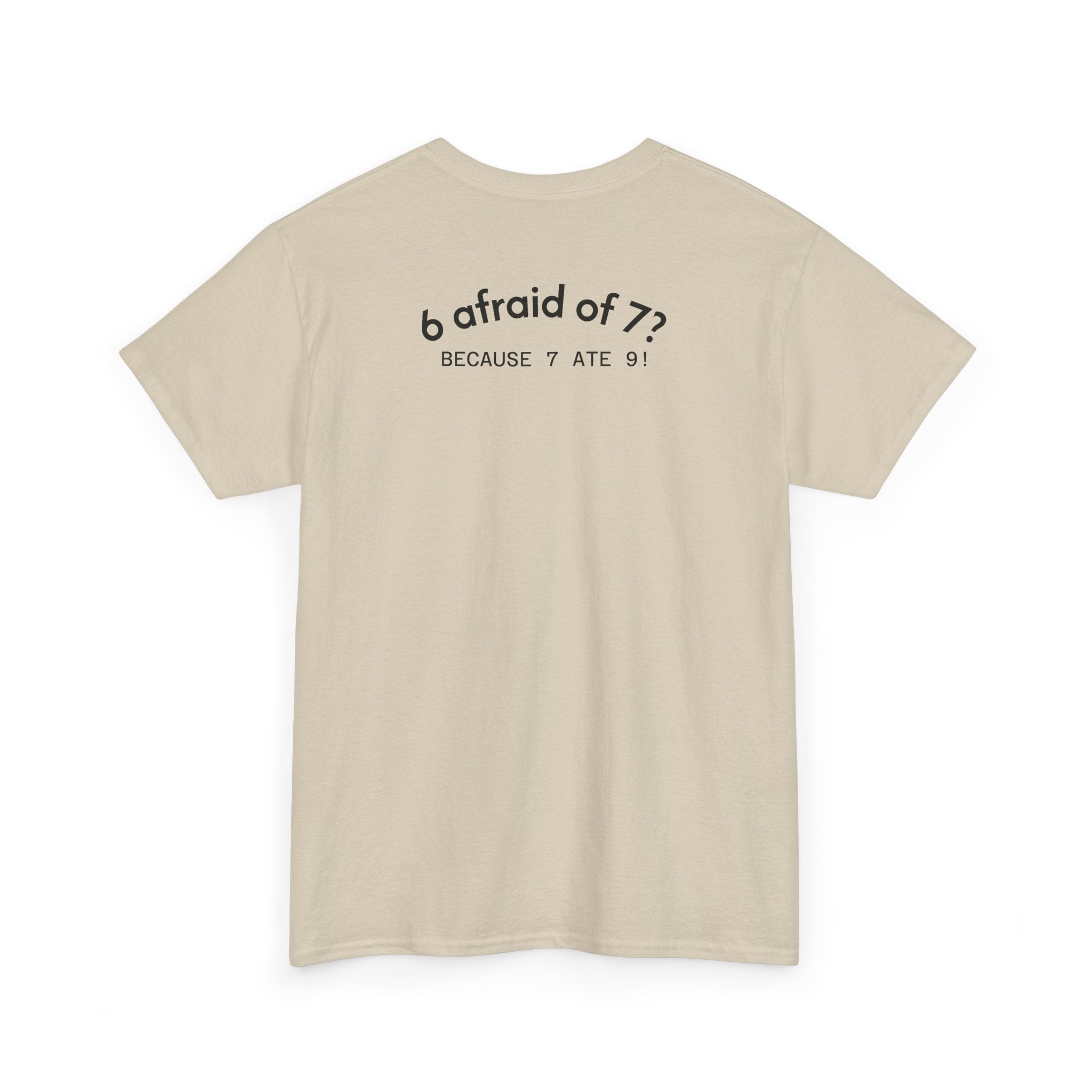 Why is 6 Afraid of 7? "Because 7 Ate 9" Funny Numbers Tee
