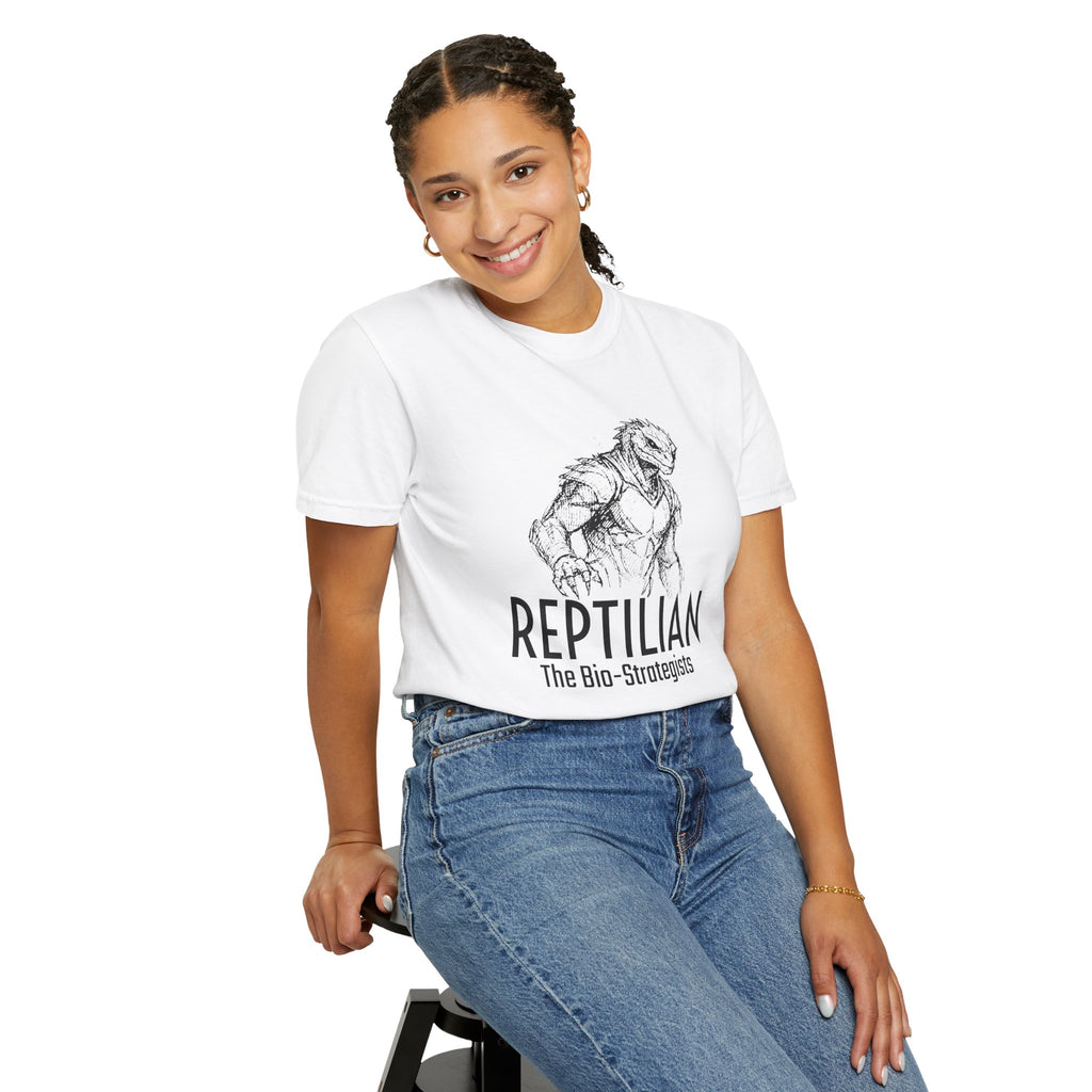 Alien Reptilian Graphic T-Shirt — "The Bio-Strategists" Illustrated Tee