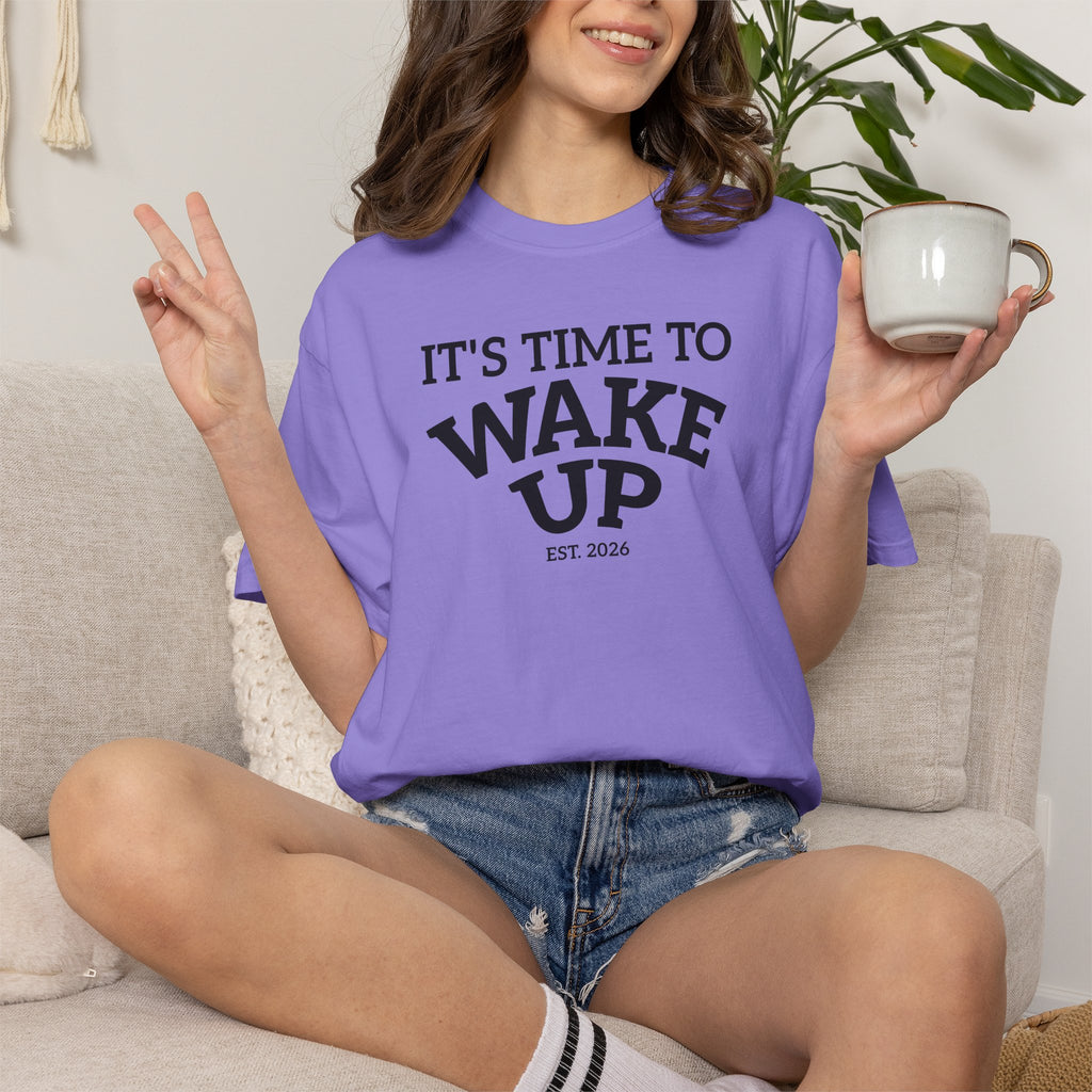 Wake Up Graphic T-Shirt — "It's Time to Wake Up" Casual Tee