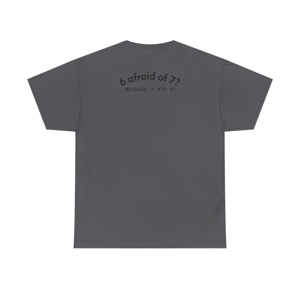 Why is 6 Afraid of 7? "Because 7 Ate 9" Funny Numbers Tee