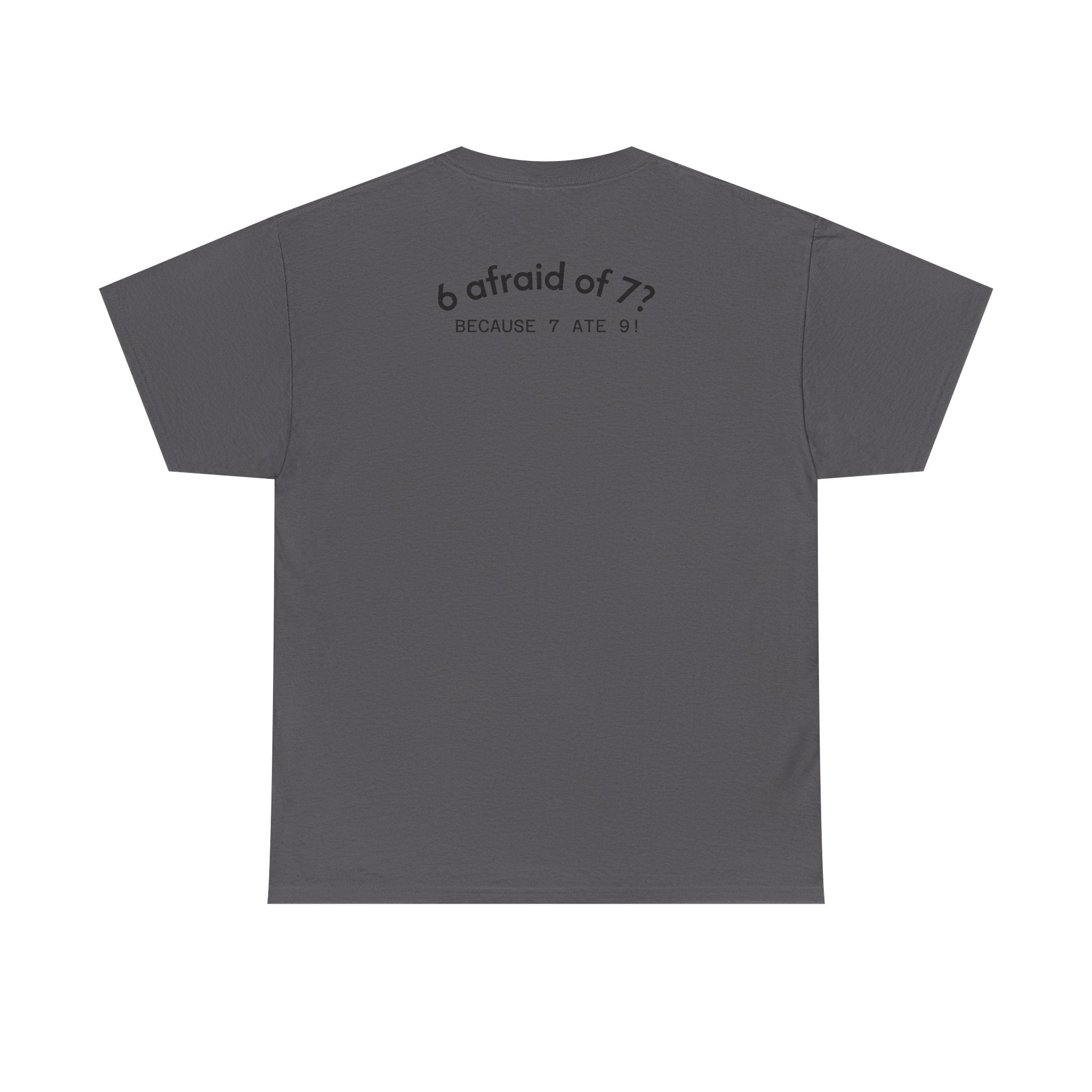 Why is 6 Afraid of 7? "Because 7 Ate 9" Funny Numbers Tee