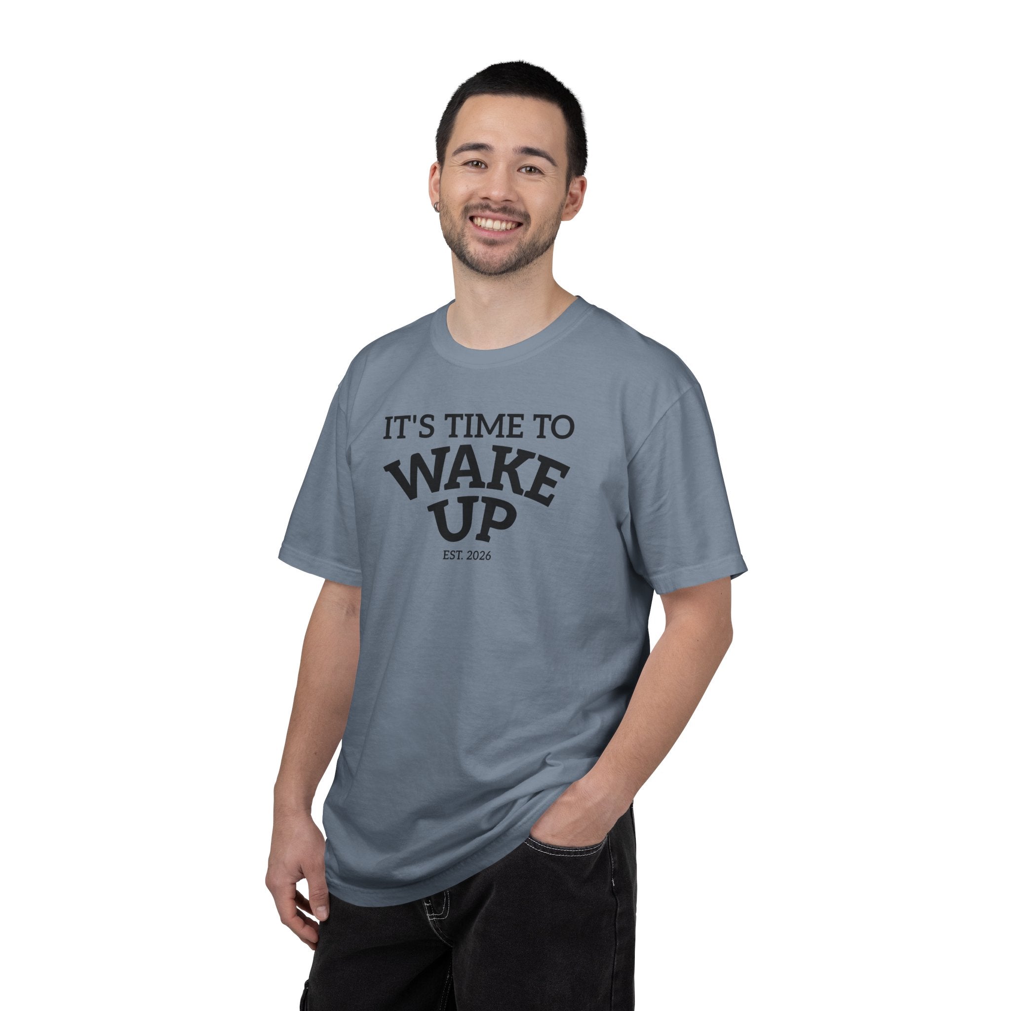 Wake Up Graphic T-Shirt — "It's Time to Wake Up" Casual Tee