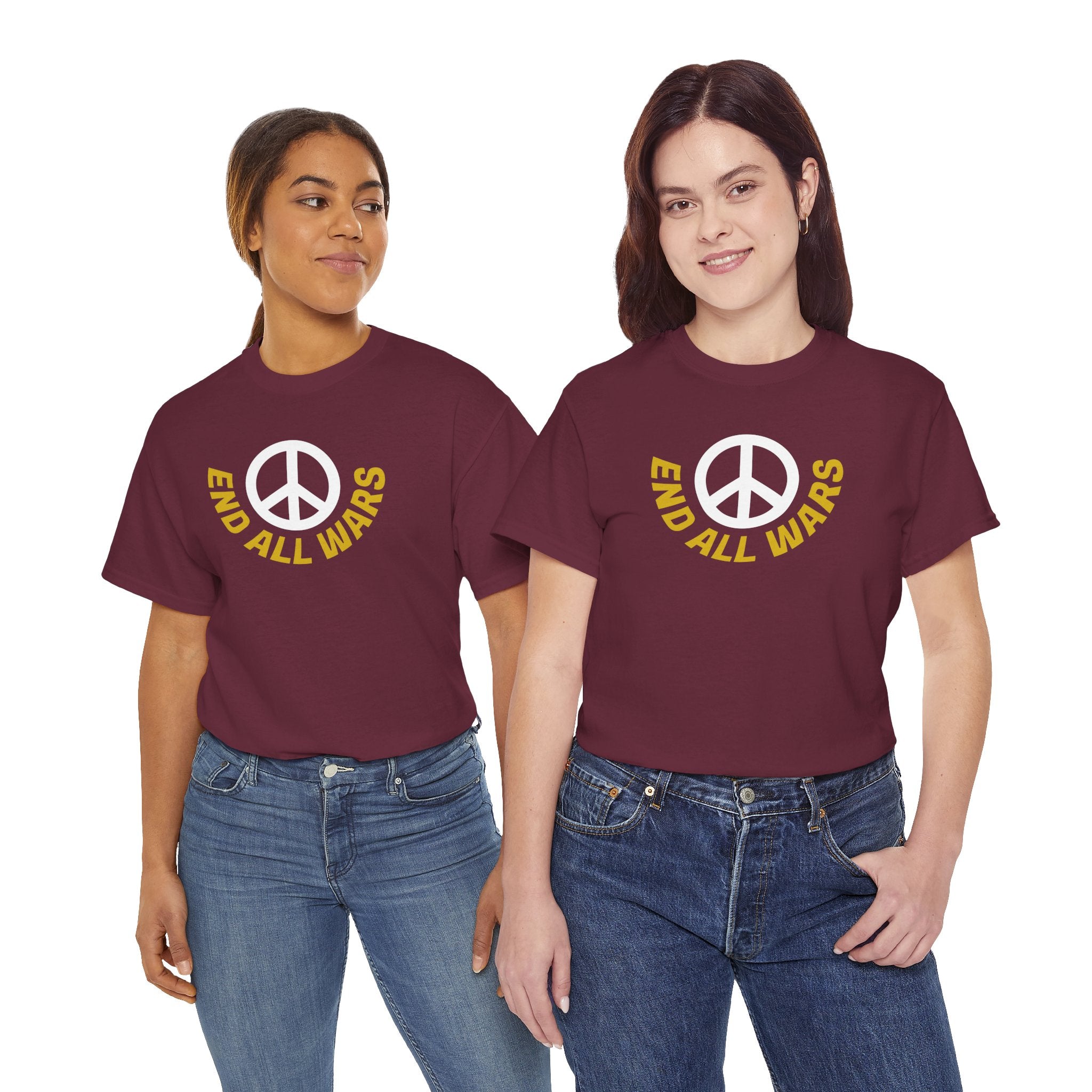 Peace Symbol T-Shirt — "End All Wars" Anti-War Graphic Tee