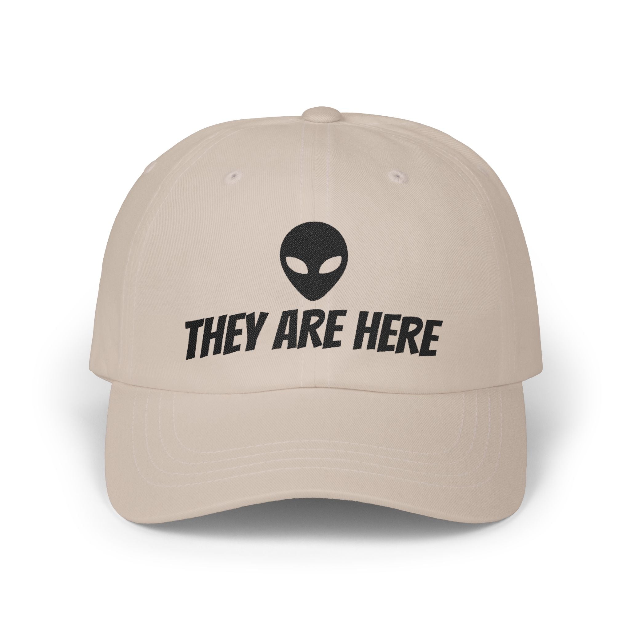 Alien "They Are Here" Dad Cap - Embroidered Baseball Hat light