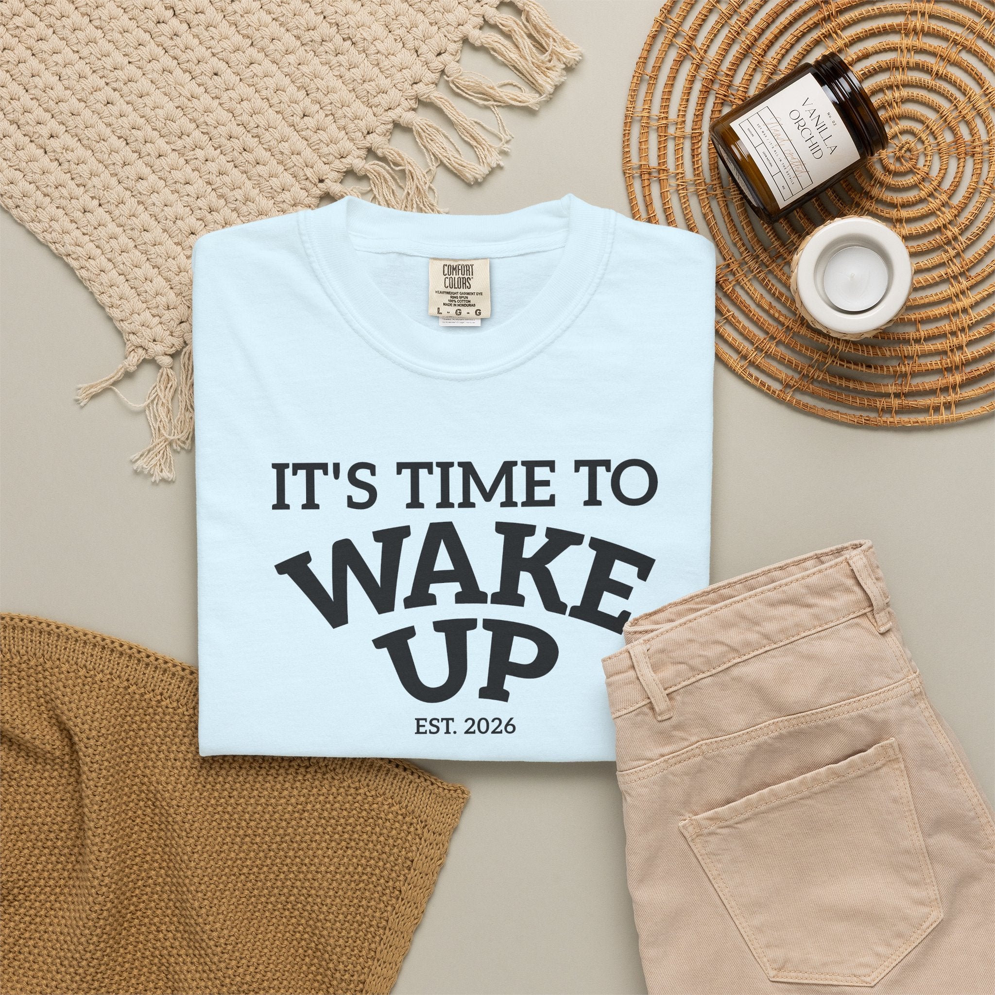 Wake Up Graphic T-Shirt — "It's Time to Wake Up" Casual Tee