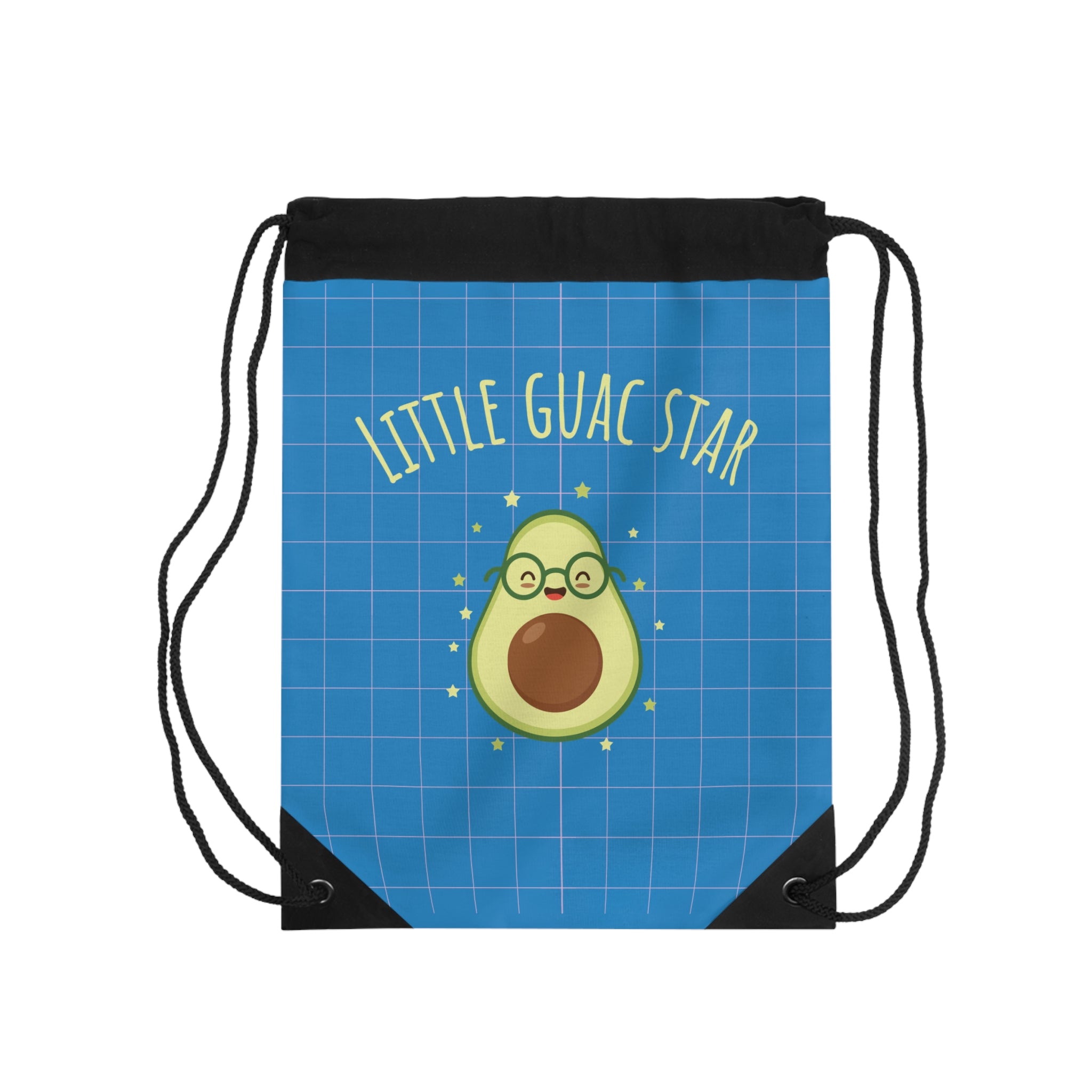 Little Guac Star Avocado Drawstring Bag — Cute Pink Gym Sack for Elementary Back-to-School