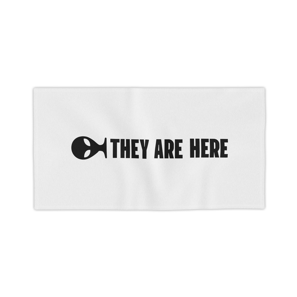 Alien Beach Towel — "They Are Here" Graphic Beach Towel