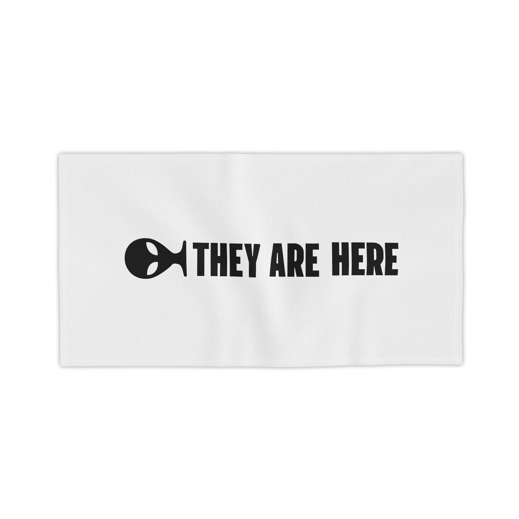 Alien Beach Towel — "They Are Here" Graphic Beach Towel