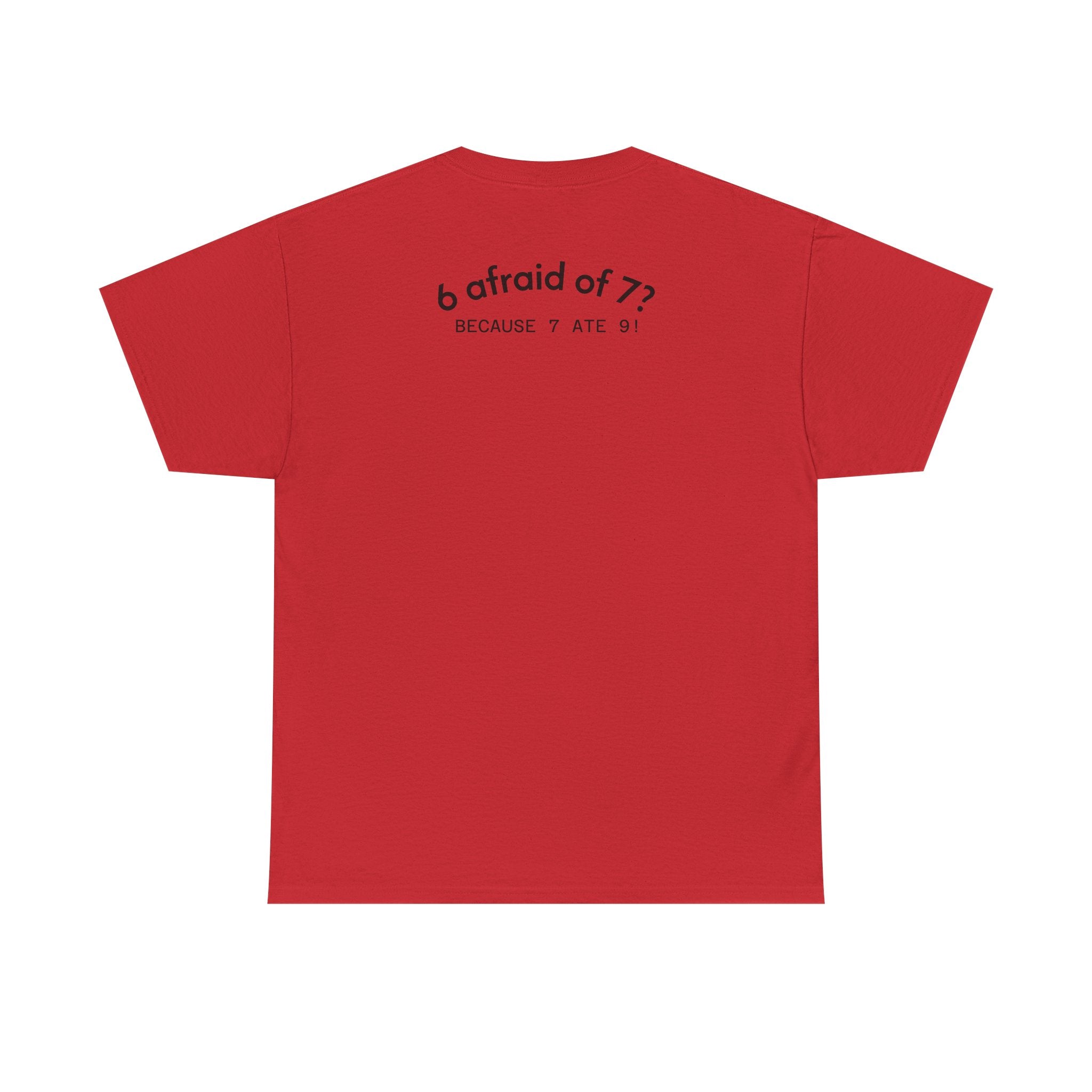 Why is 6 Afraid of 7? "Because 7 Ate 9" Funny Numbers Tee