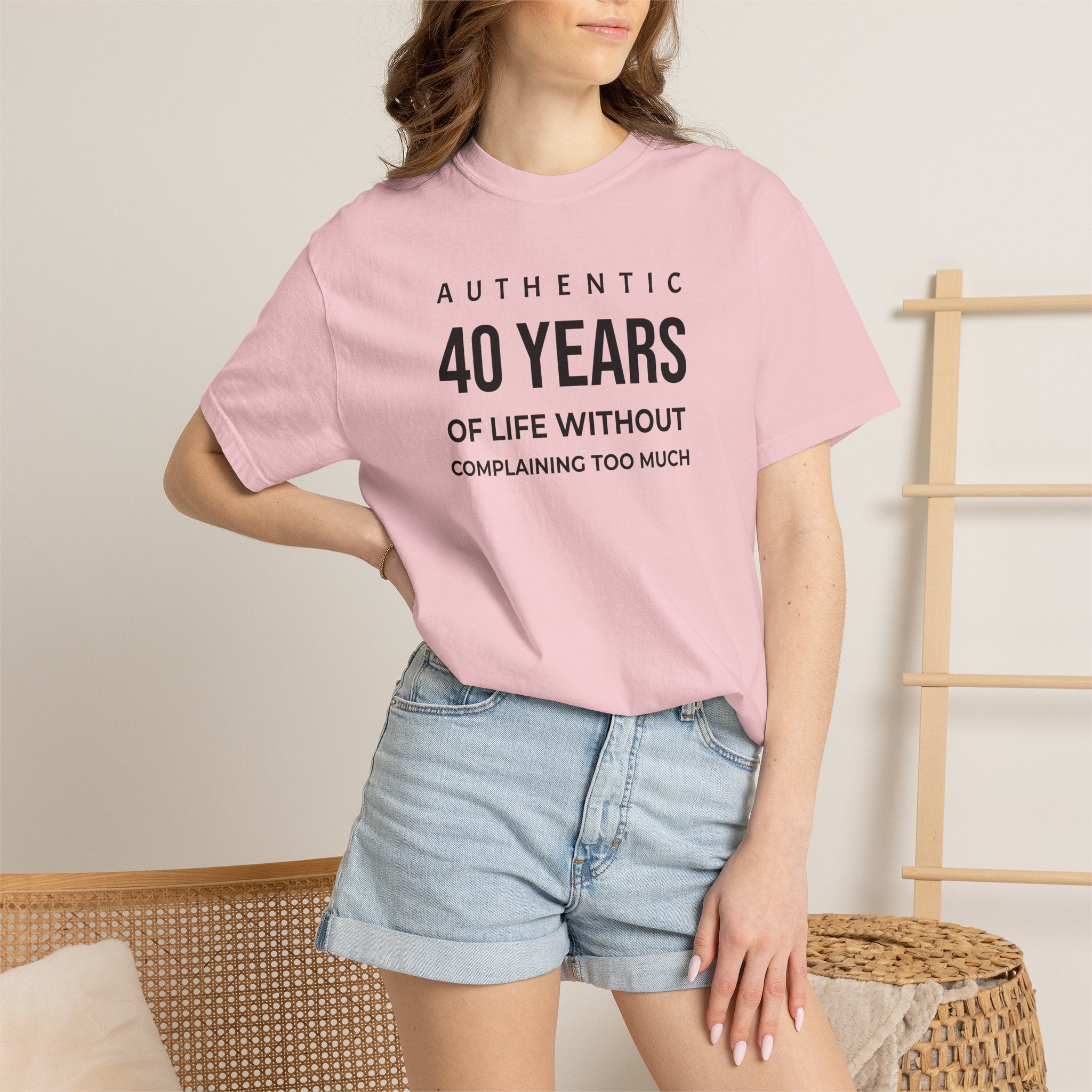 Birthday T-Shirt — "Authentic XX Years of Life Without Complaining Too Much" Personalizable Birthday Tee