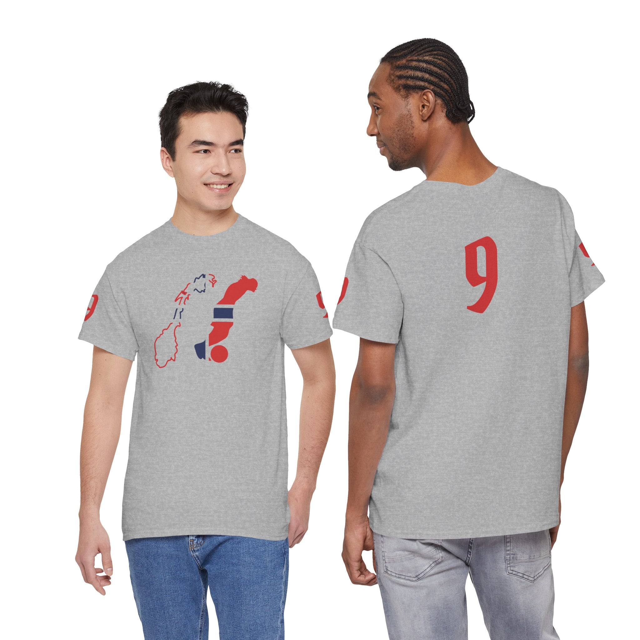 Haaland Norway Map Flag T‑Shirt — Scandinavian Pride Tee with Number 9