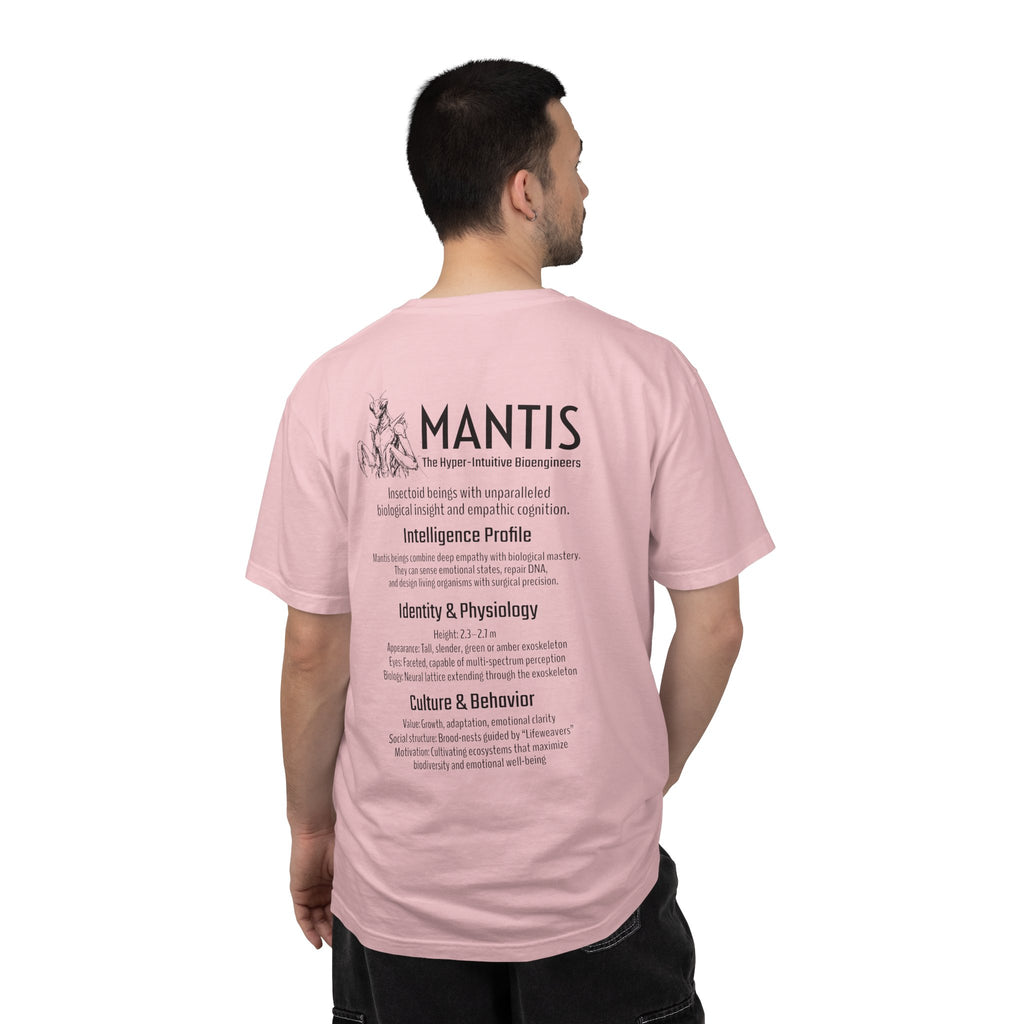 Alien Mantis Graphic T-Shirt — "The Hyper-Intuitive Bioengineers" Illustrated Tee