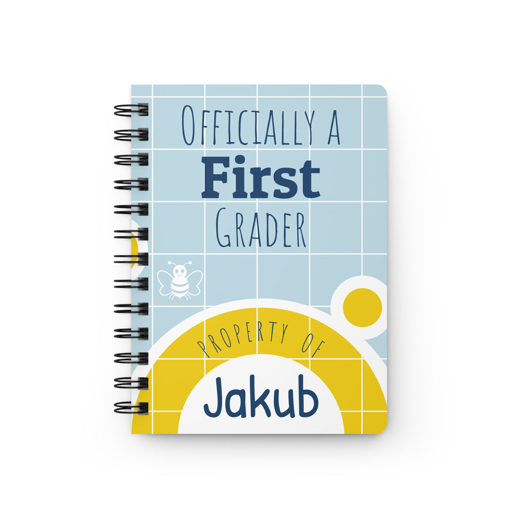 Personalized  Spiral Notebook — "Officially a [XX] Grader" School Journal (Blue)