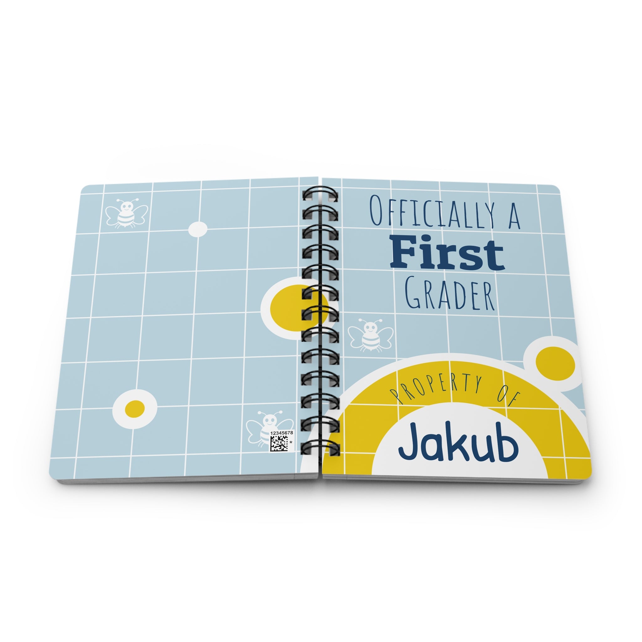 Personalized  Spiral Notebook — "Officially a [XX] Grader" School Journal (Blue)