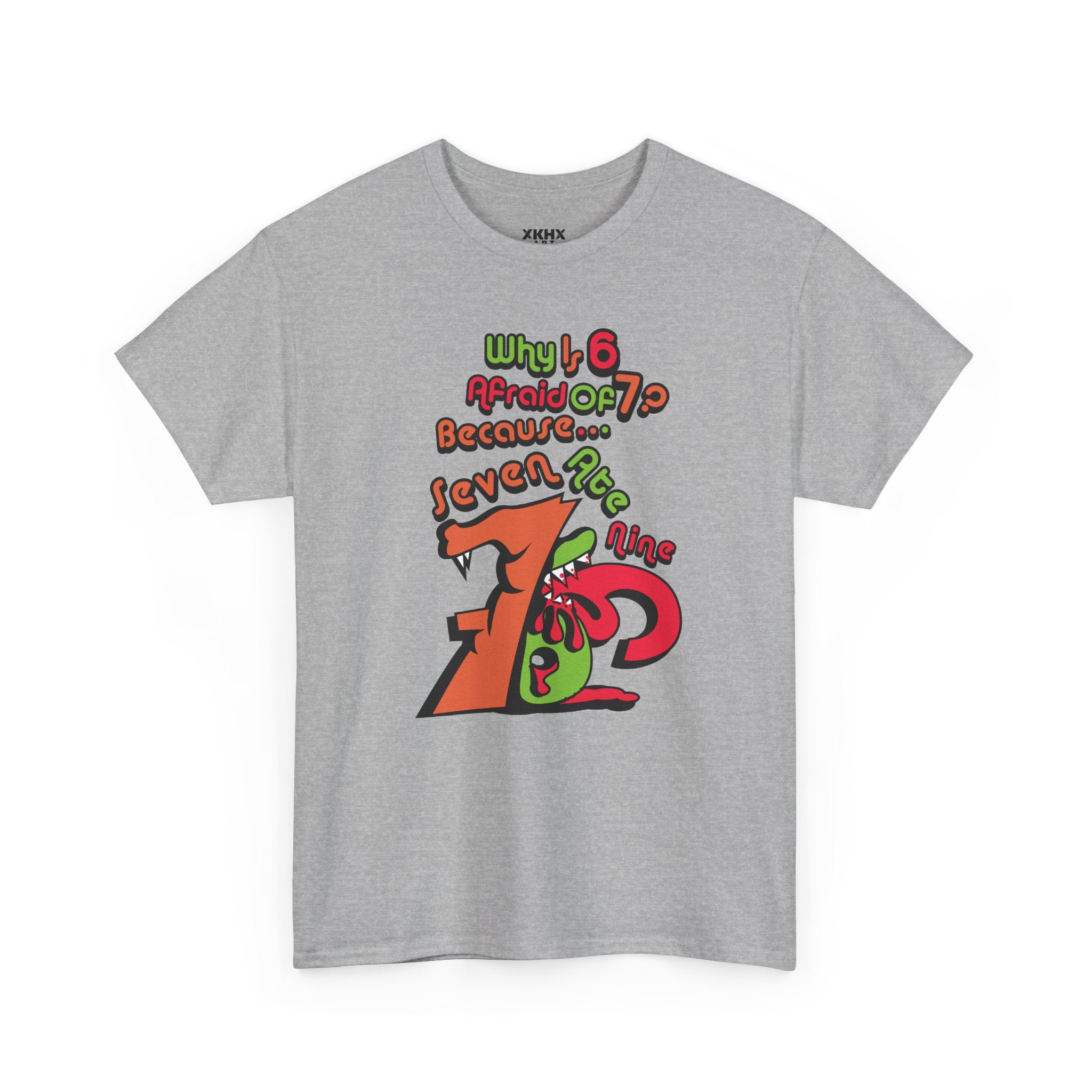 Why is 6 Afraid of 7? "Because 7 Ate 9" Funny Numbers Tee