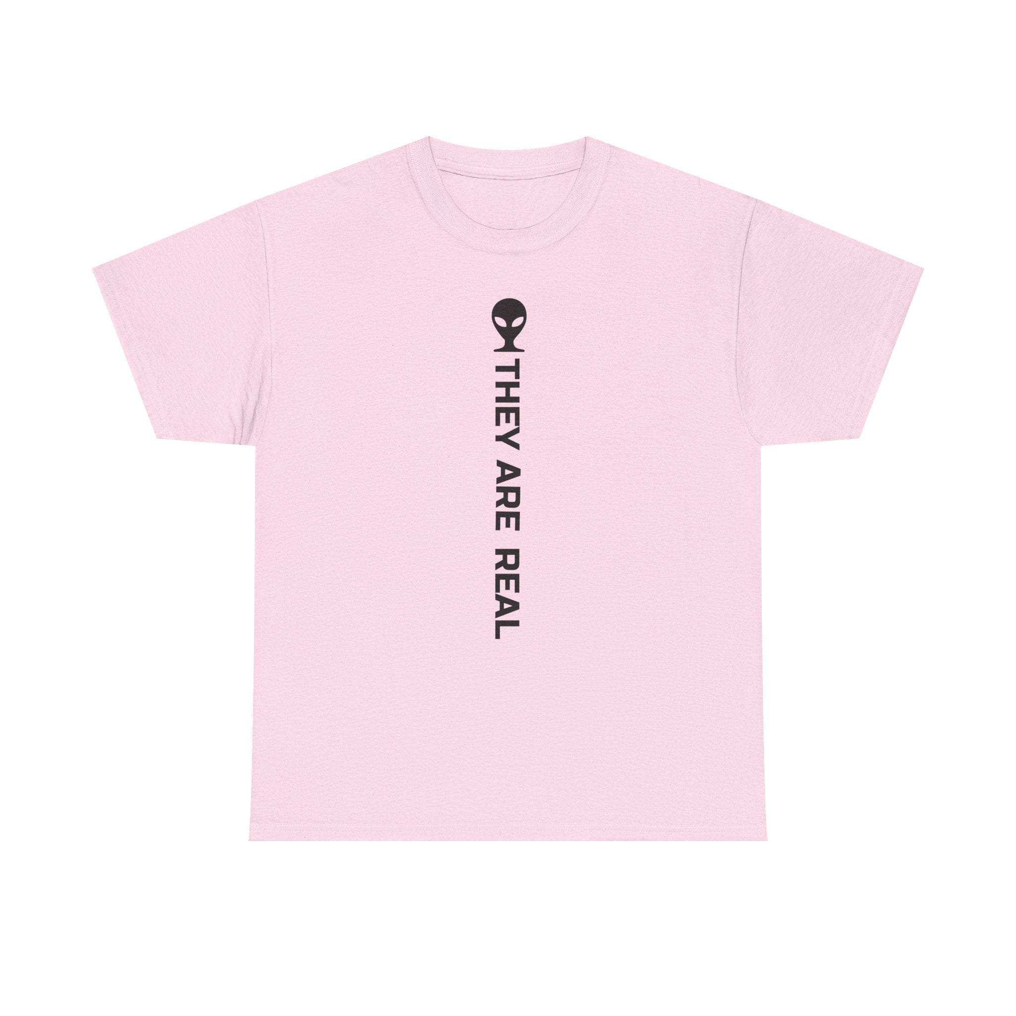 Alien Tee — Minimal "They Are Real" Vertical Graphic T-Shirt