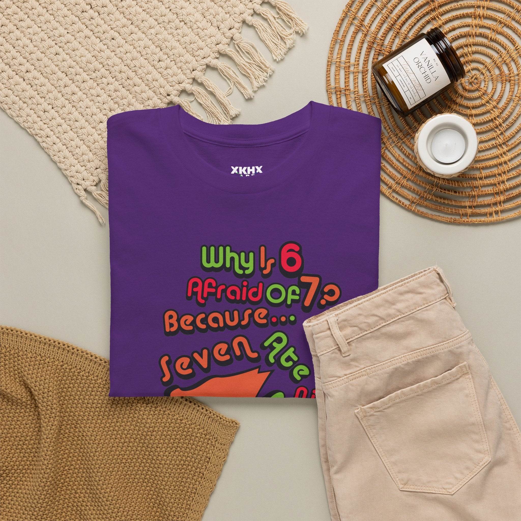 Why is 6 Afraid of 7? "Because 7 Ate 9" Funny Numbers Tee
